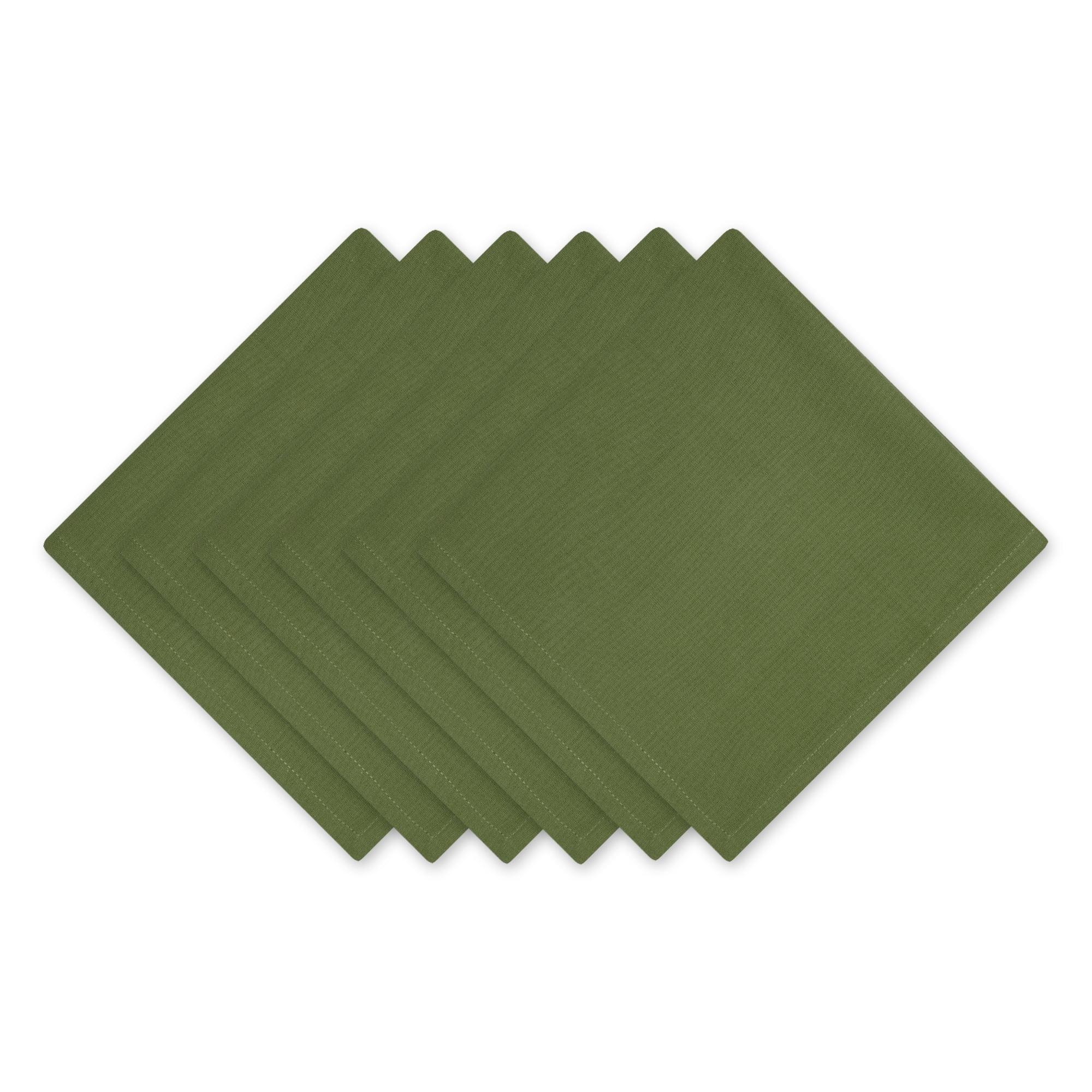 Design Imports  Solid Cotton Napkin Set 6 Piece, Antique Green, 20X20"