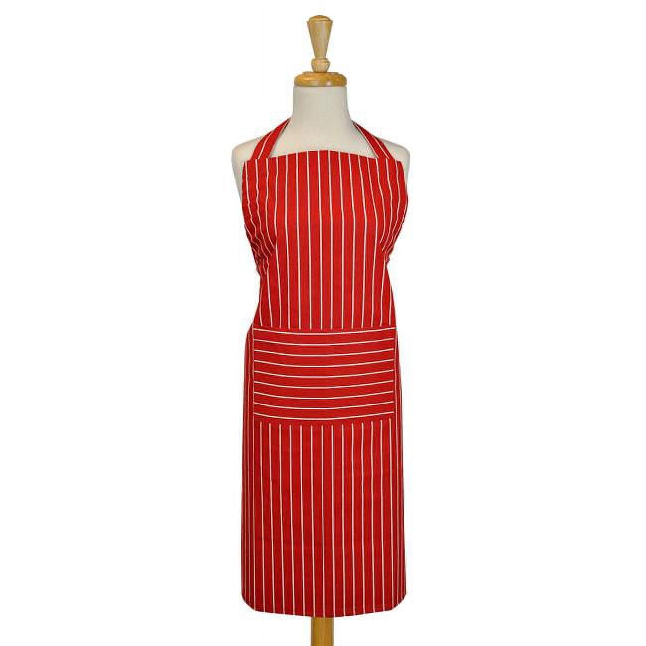 Red and White Striped Cotton Chef Apron