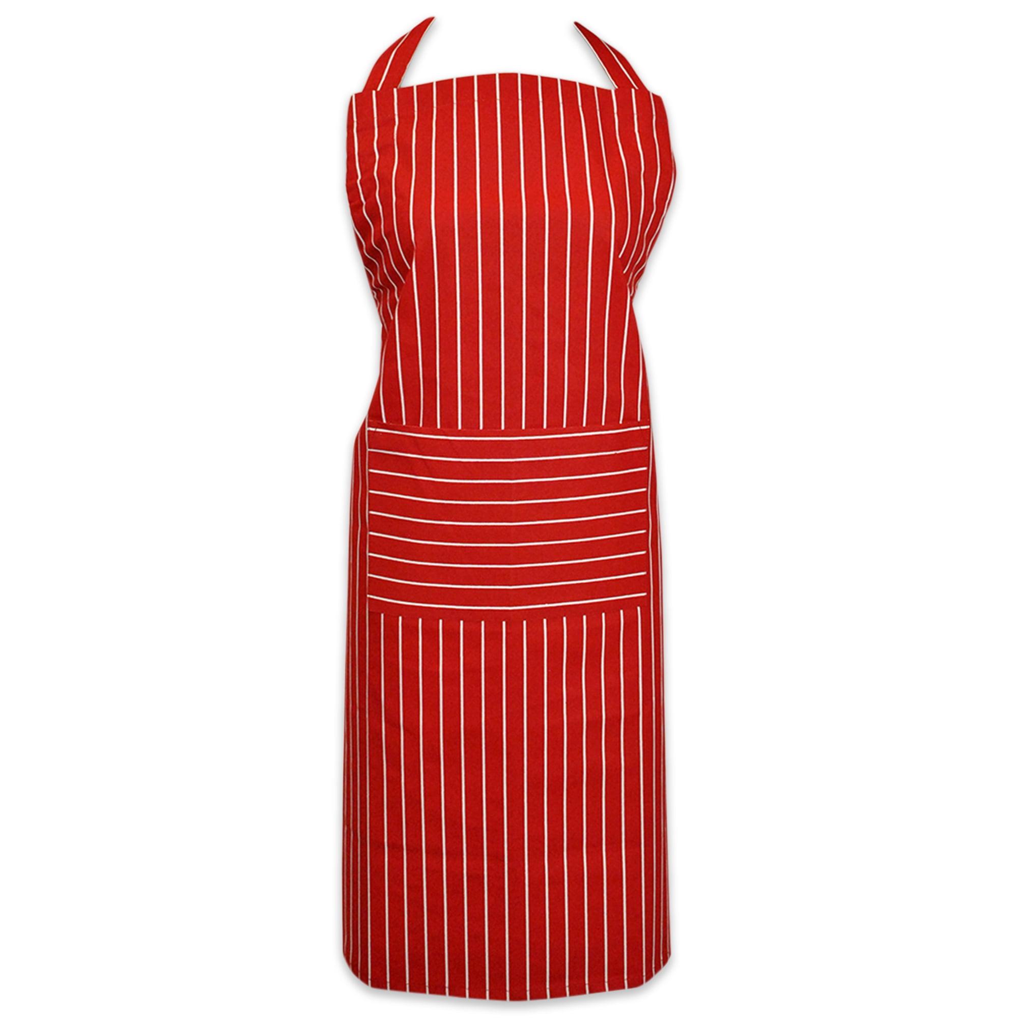 Design Imports  Stripe Chef Apron Tango Red