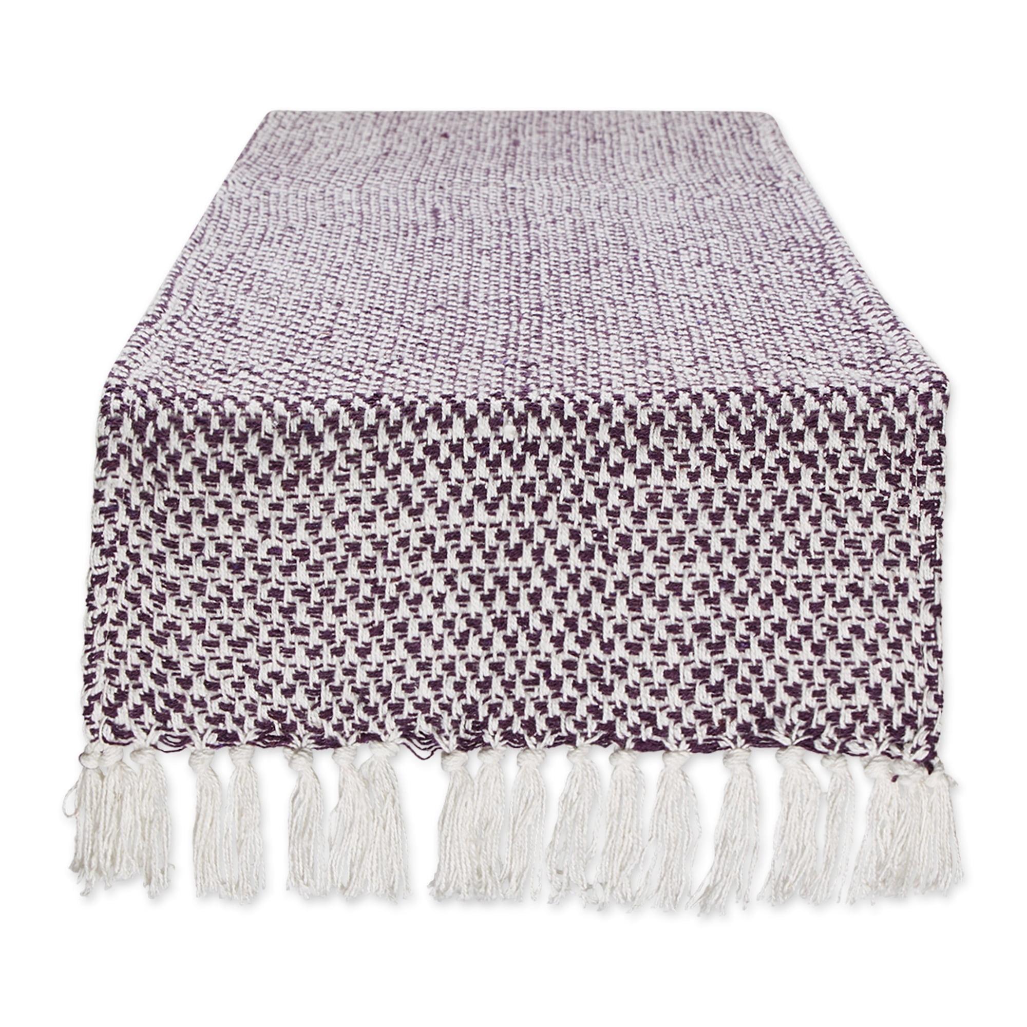 DII Textured Cotton Table Runner, Eggplant, 15"W x 72"L