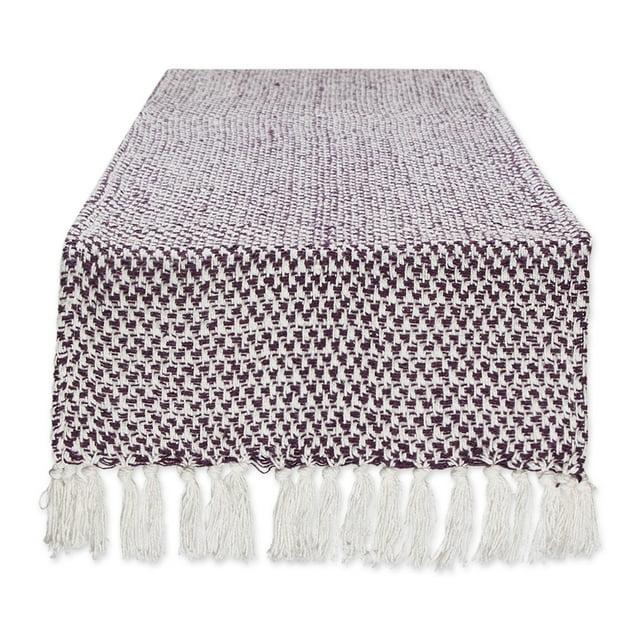 DII Textured Cotton Table Runner, Eggplant, 15"W x 72"L