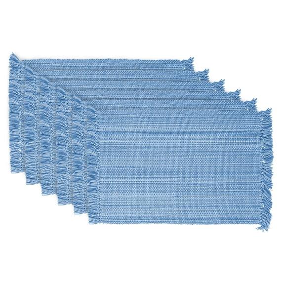 DII Variegated Light Blue Fringe Placemat (Set of 6)