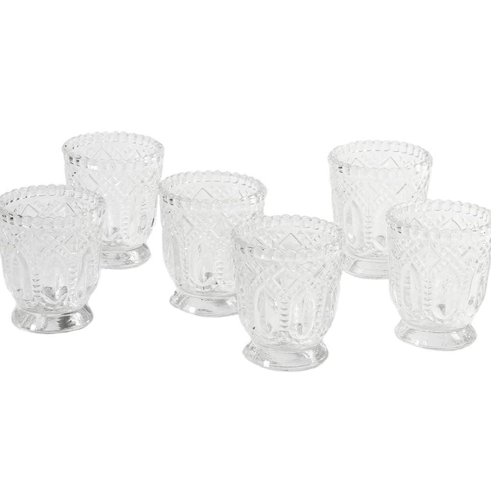DIY Wedding Koyal Wholesale Vintage Glass Candle Holder (Pack of 6), 3 x 2.75