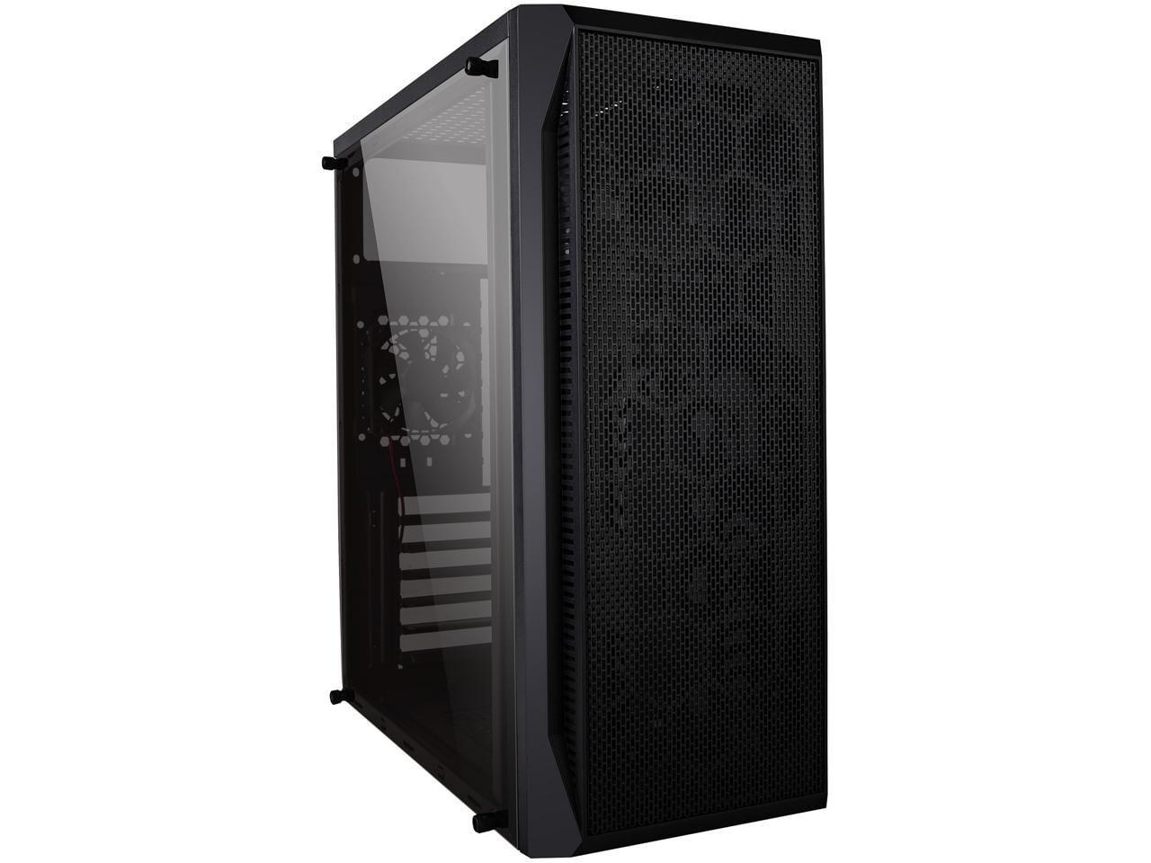 Black Steel ATX Mid Tower Gaming Case with Side Window