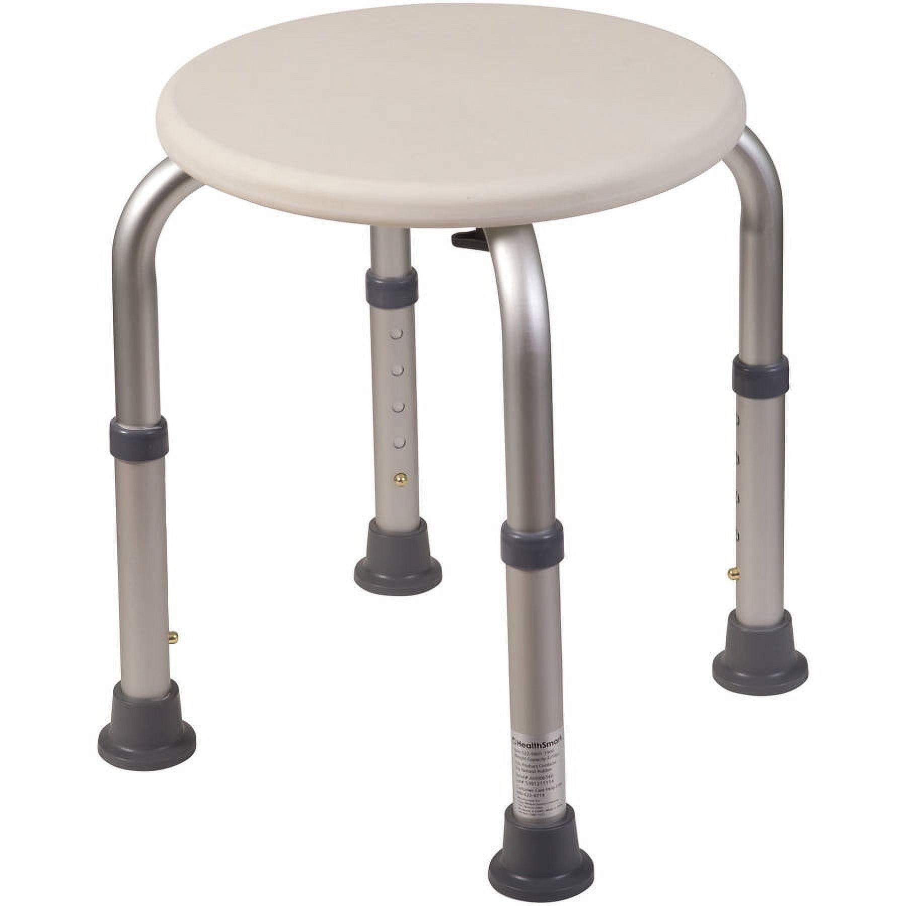 VAIKAXY Shower Chair Bath Seat for Tub or Shower Bench for Inside Shower, Made of Non Slip Aluminum with Plastic Seat, Adjustable Height, Holds Weight up to 330 Pounds, Bath Stool, White