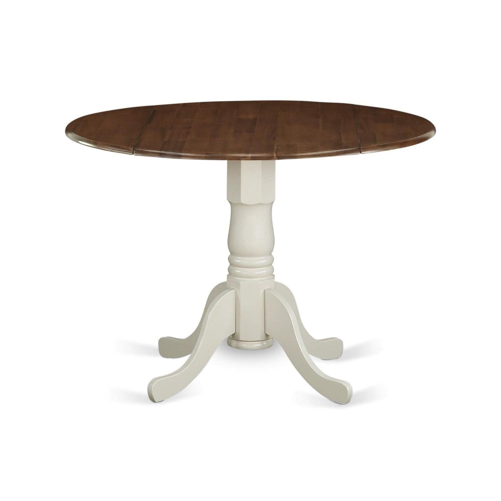 East West Furniture Dublin Traditional Wood Dining Table in Walnut/White