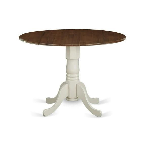 East West Furniture,Dining Table Walnut & Linen White