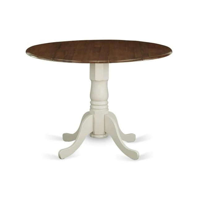 East West Furniture,Dining Table Walnut & Linen White