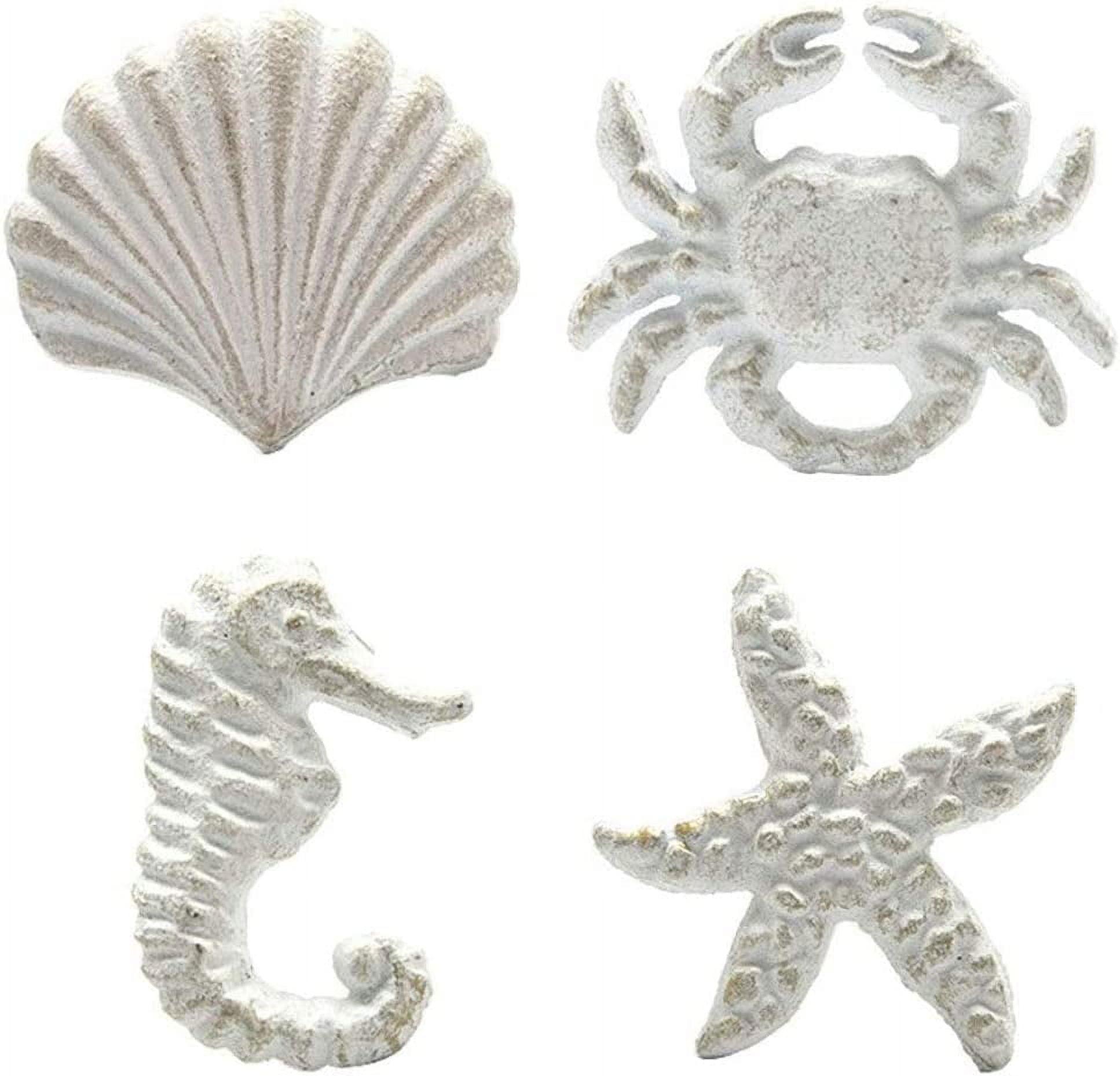 DPOWERFUL, Cast Iron Cabinet & Furniture Pulls with Silver & Black Hardware 4 Piece 4 Pack