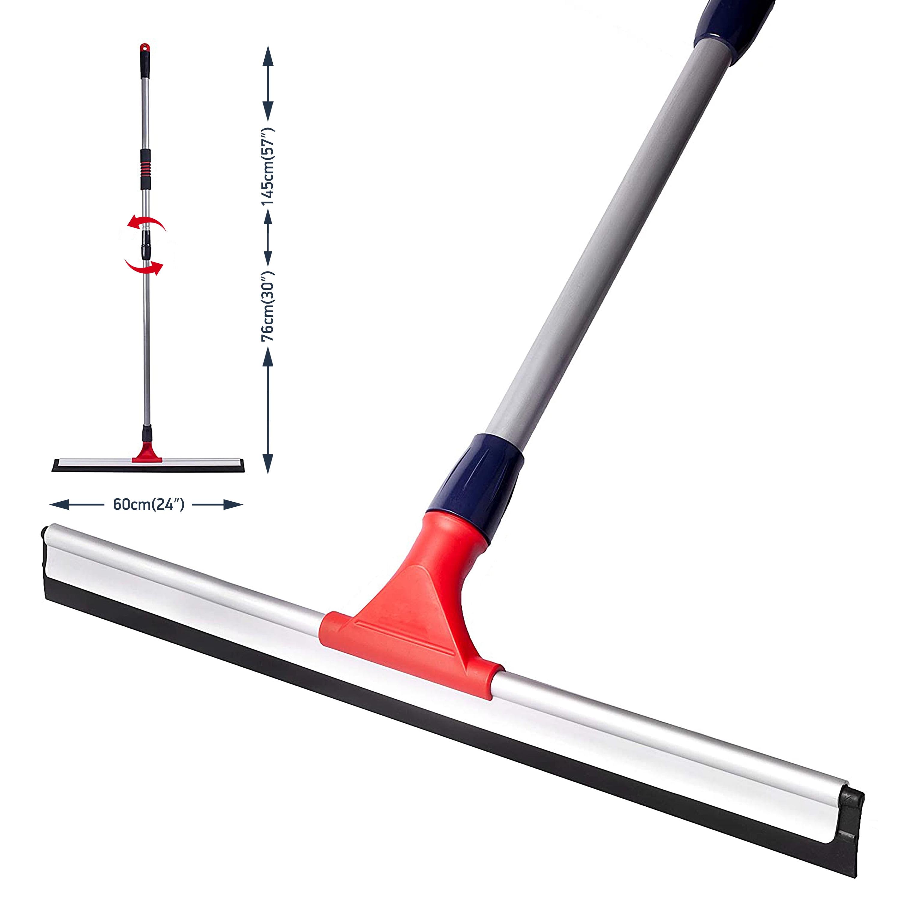 DSV Professional Telescopic Stainless Steel Floor Squeegee with Silicone Blade