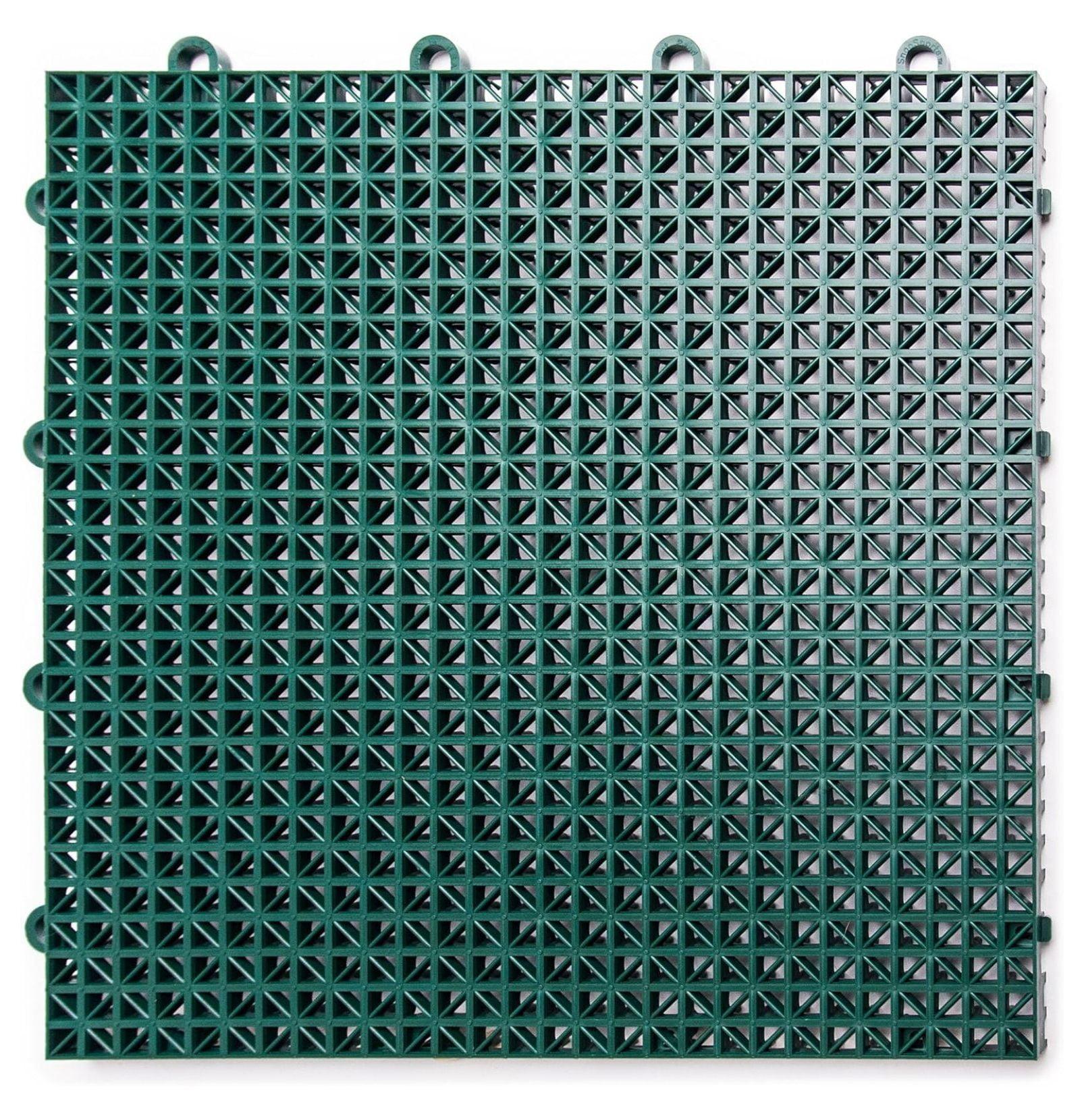 DT40EVGN DuraGrid Outdoor Modular Interlocking Multi-Use Plastic Deck Tile, 40 Pack,