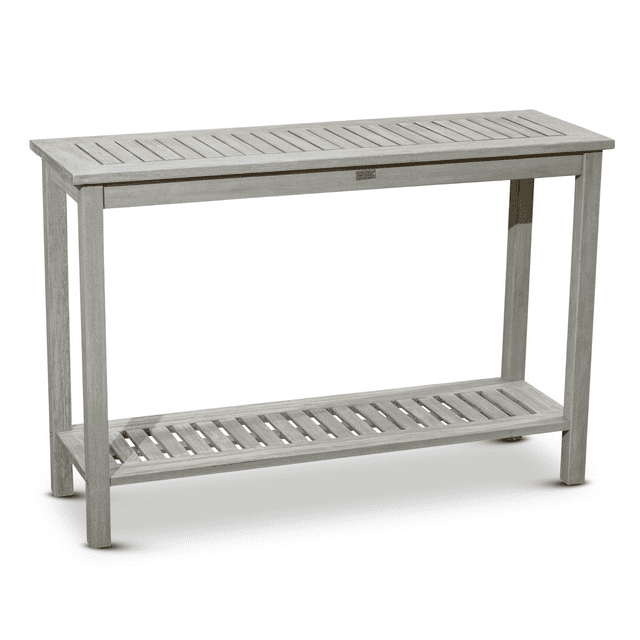 DTY  Outdoor Living Longs Peak Eucalyptus Console Table Driftwood Gray