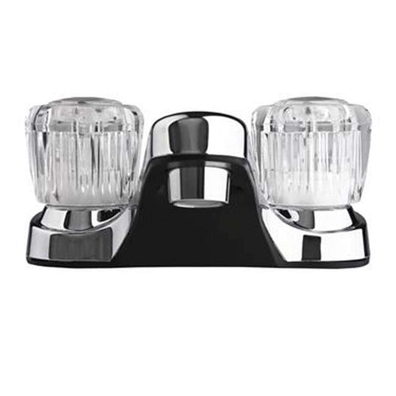 Dura Faucet Lavatory Faucet with Crystal Acrylic Knobs for RV Bathroom - Chrome Polished