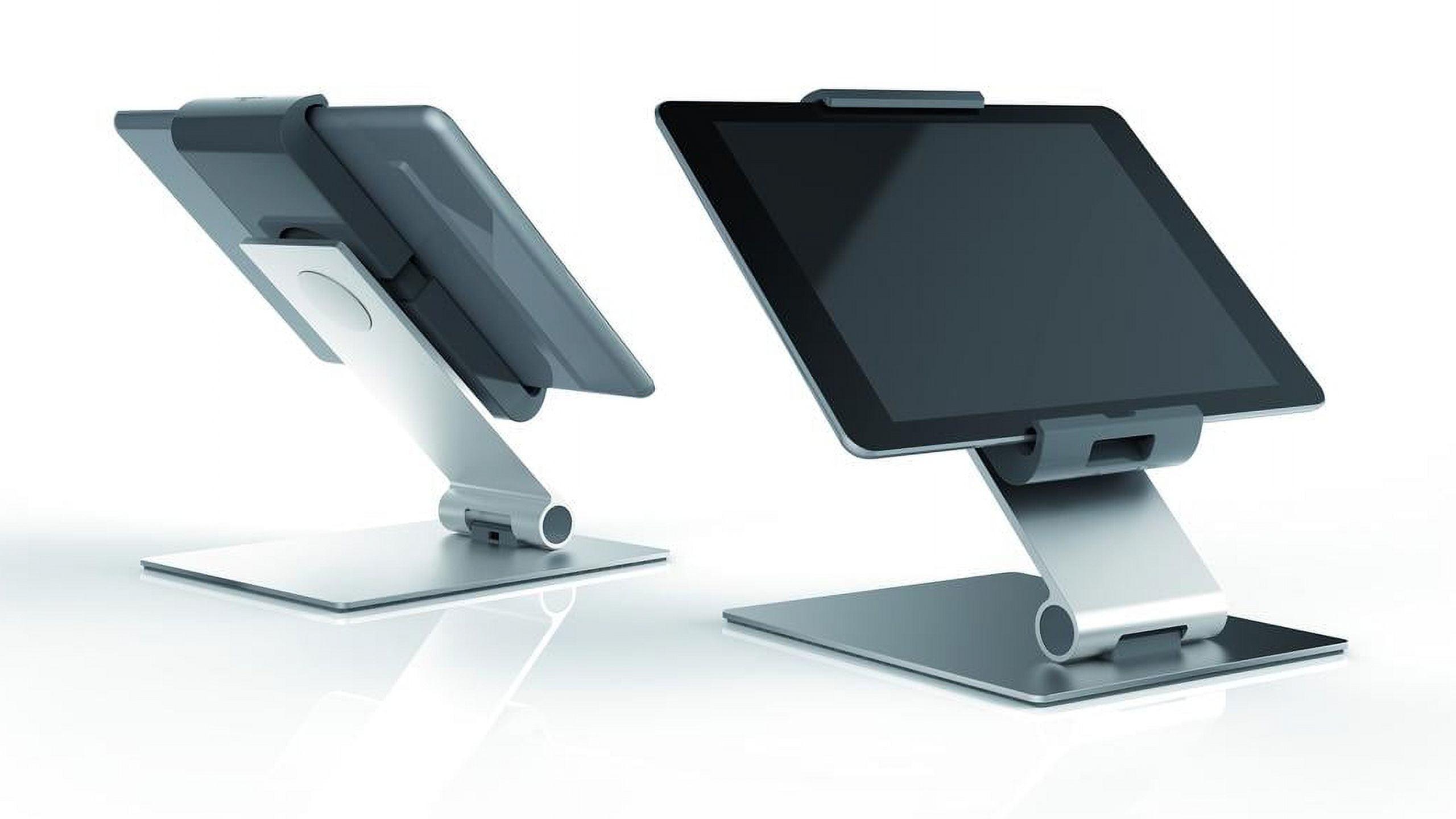 DURABLE Tablet Holder Desk Stand (7-13 Inches, 360 Degrees Rotation with Anti-Theft Device) Silver/Charcoal (893023)