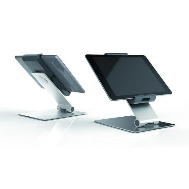 DURABLE Tablet Holder Desk Stand (7-13 Inches, 360 Degrees Rotation with Anti-Theft Device) Silver/Charcoal (893023)