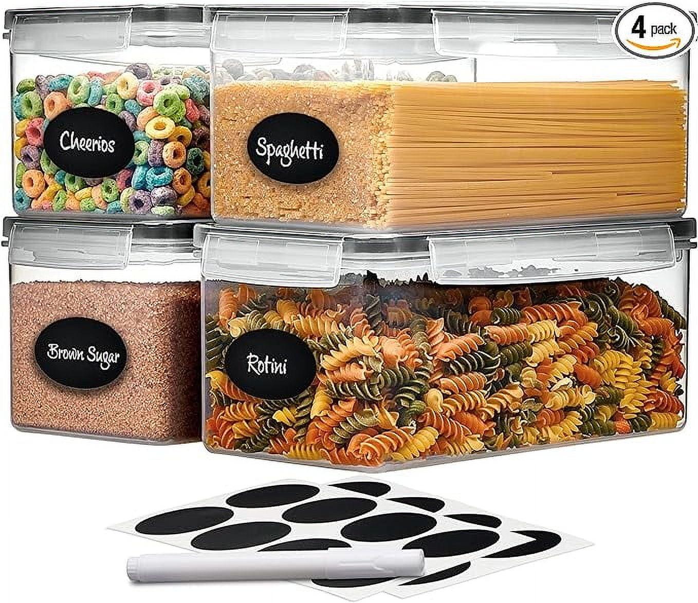 Airtight Food Storage BPA Free Containers Set with Labels & Marker (Set of 4)