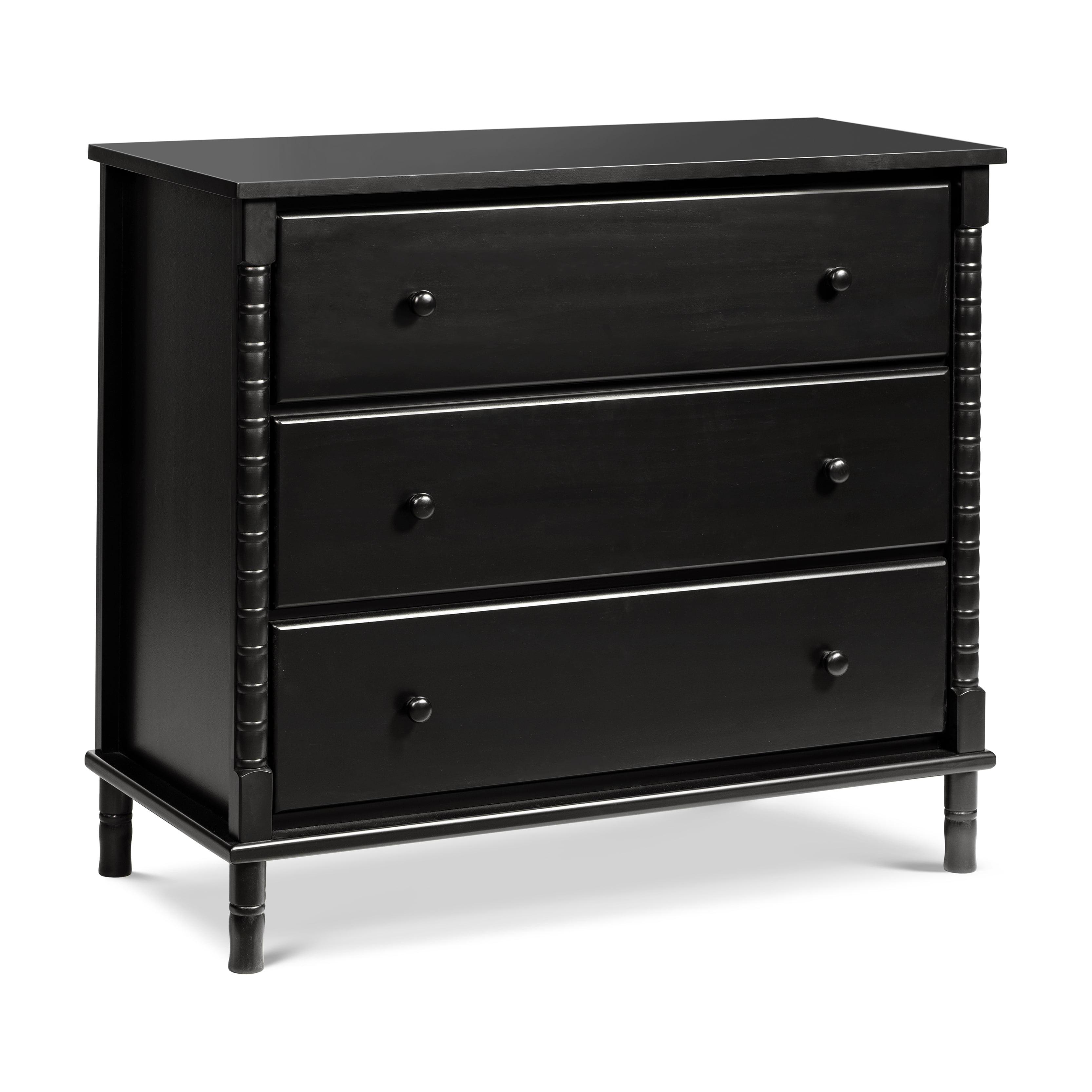 Jenny Lind Ebony Black Spindle 3-Drawer Nursery Dresser