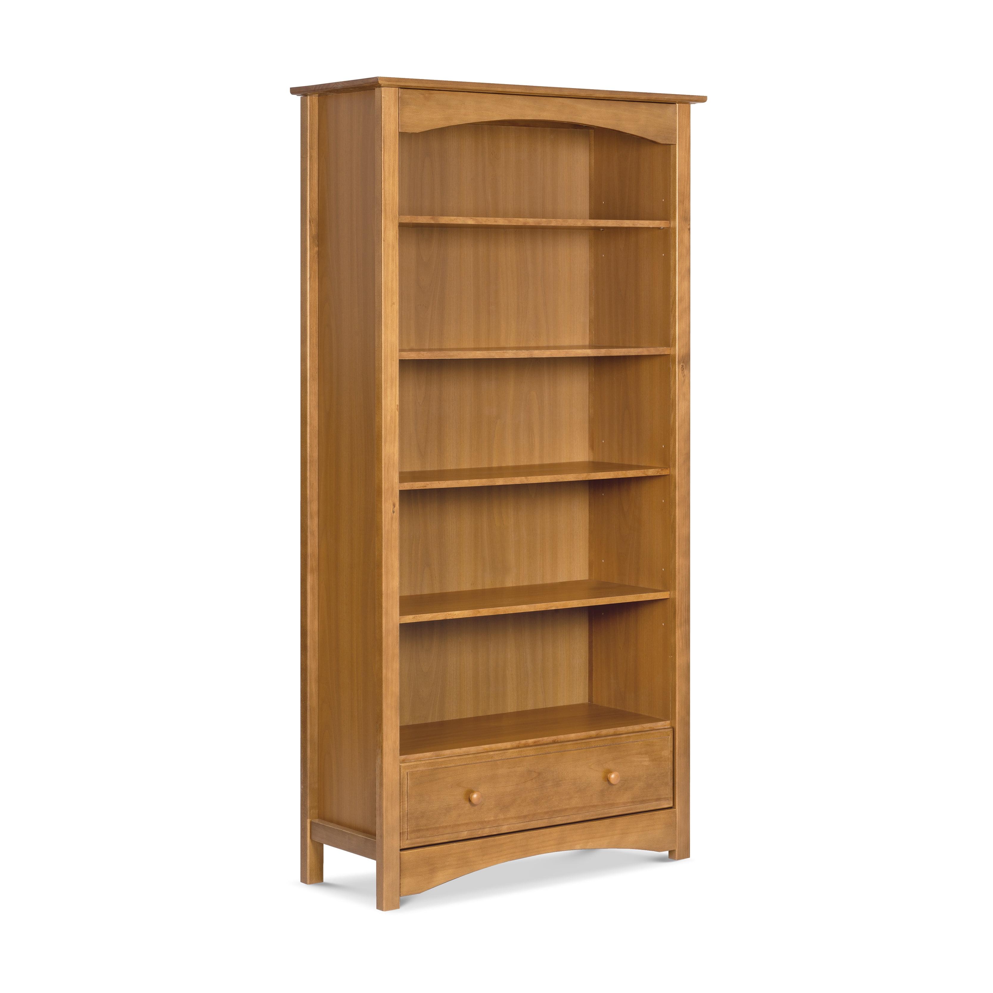 Espresso Adjustable 75'' Kids Bookcase with Spacious Drawer