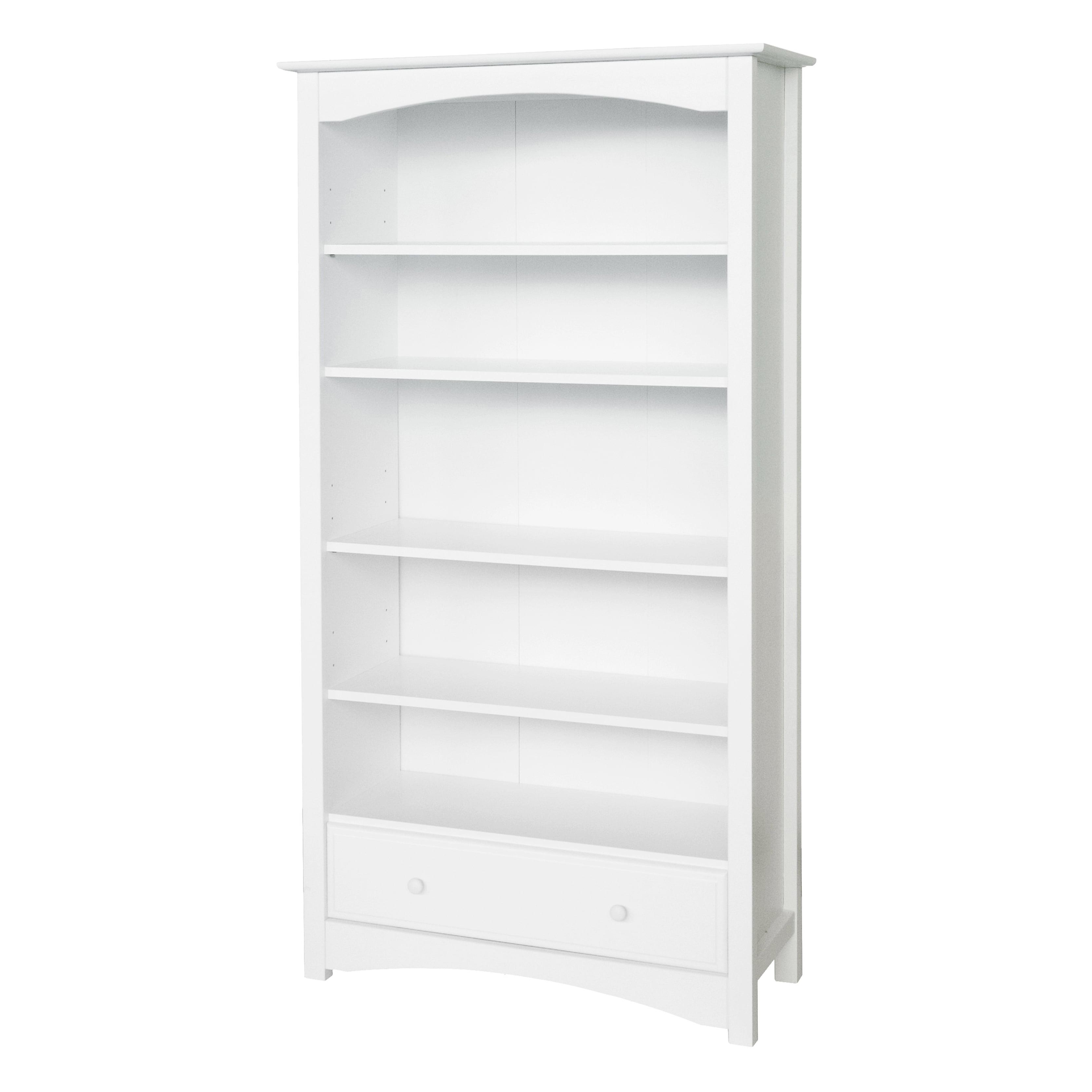 Classic White Adjustable 75'' Children's Bookcase with Drawer