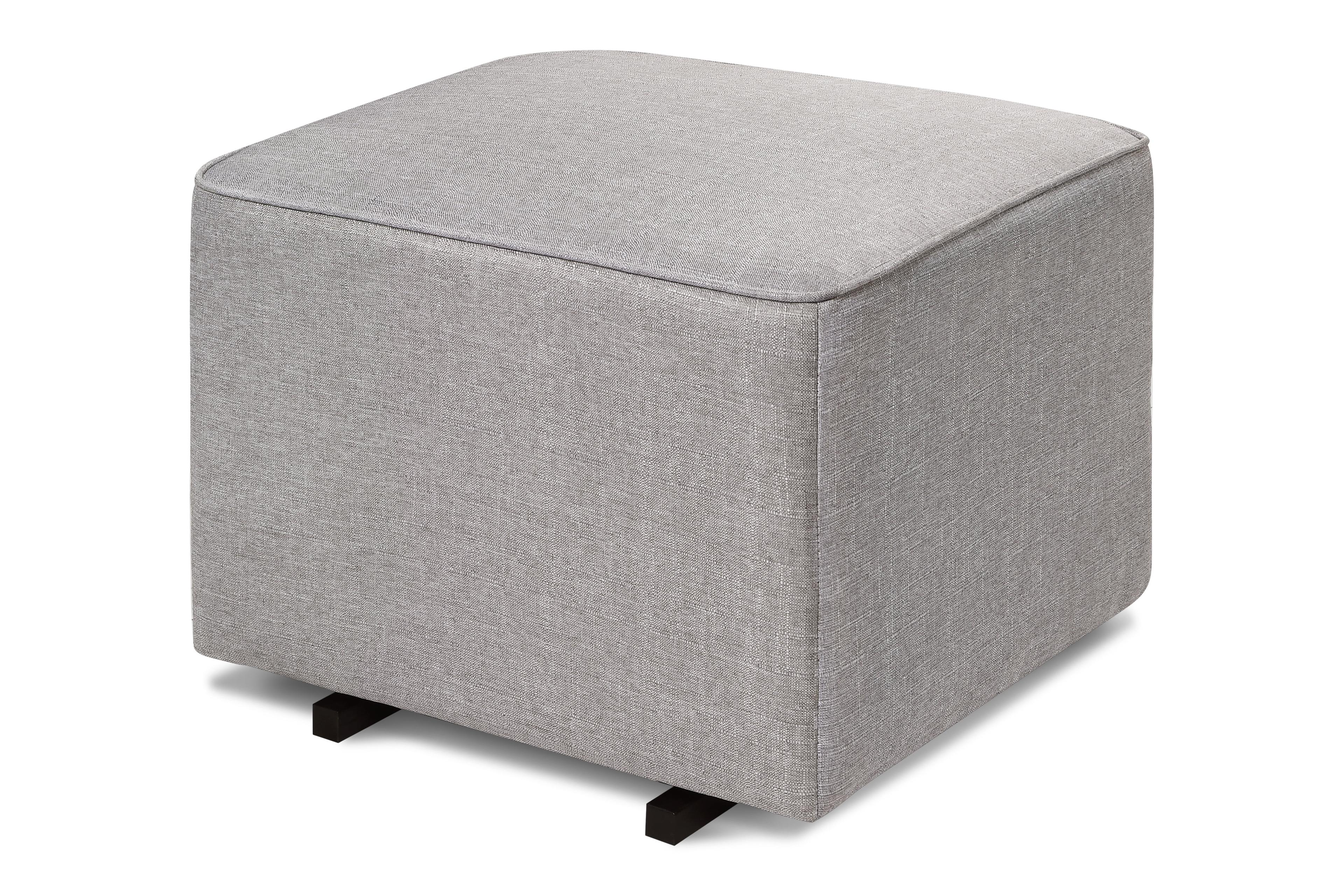 Misty Gray Gliding Ottoman with Metal Base