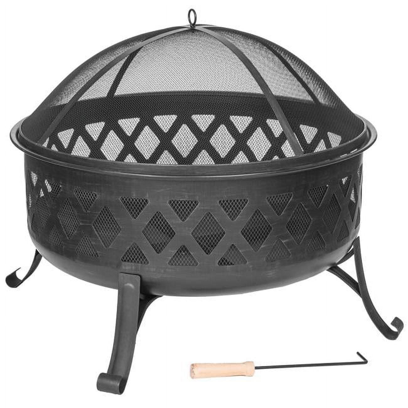 Diamond Style Black Steel Wood Burning Fire Pit