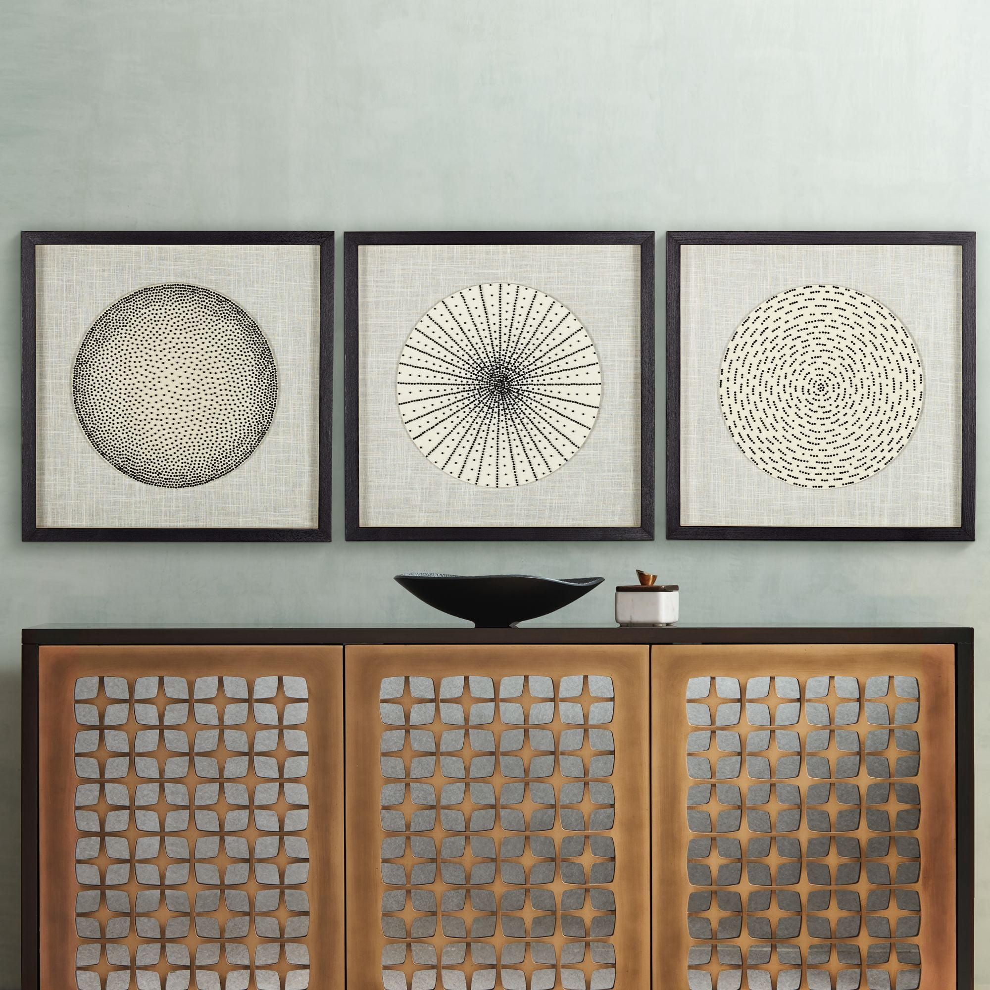 Dahlia Studios Geometric Burst 23 3/4" High Framed Wall Art - Set of 3