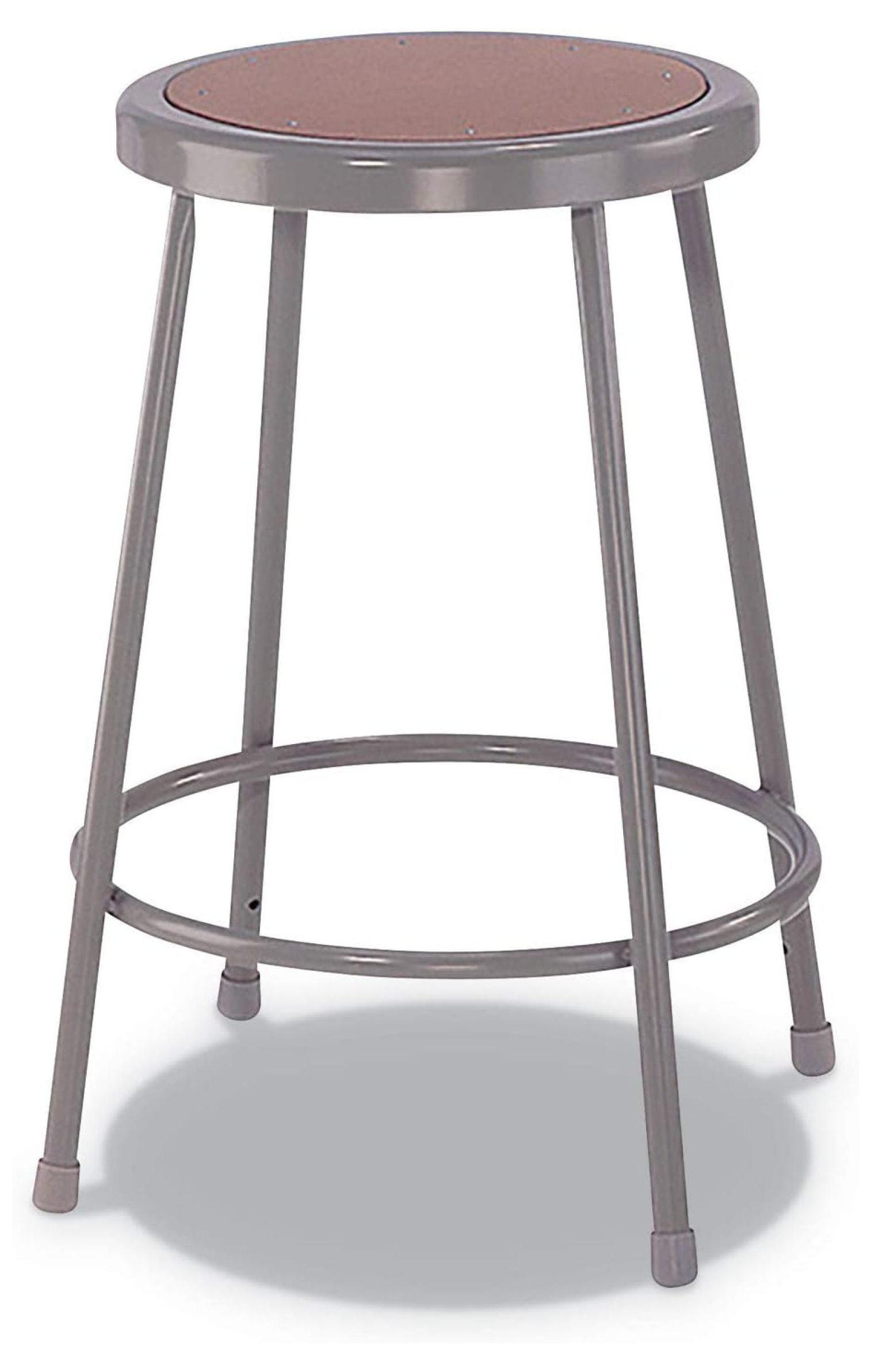 Brown and Gray Adjustable Backless Industrial Stool