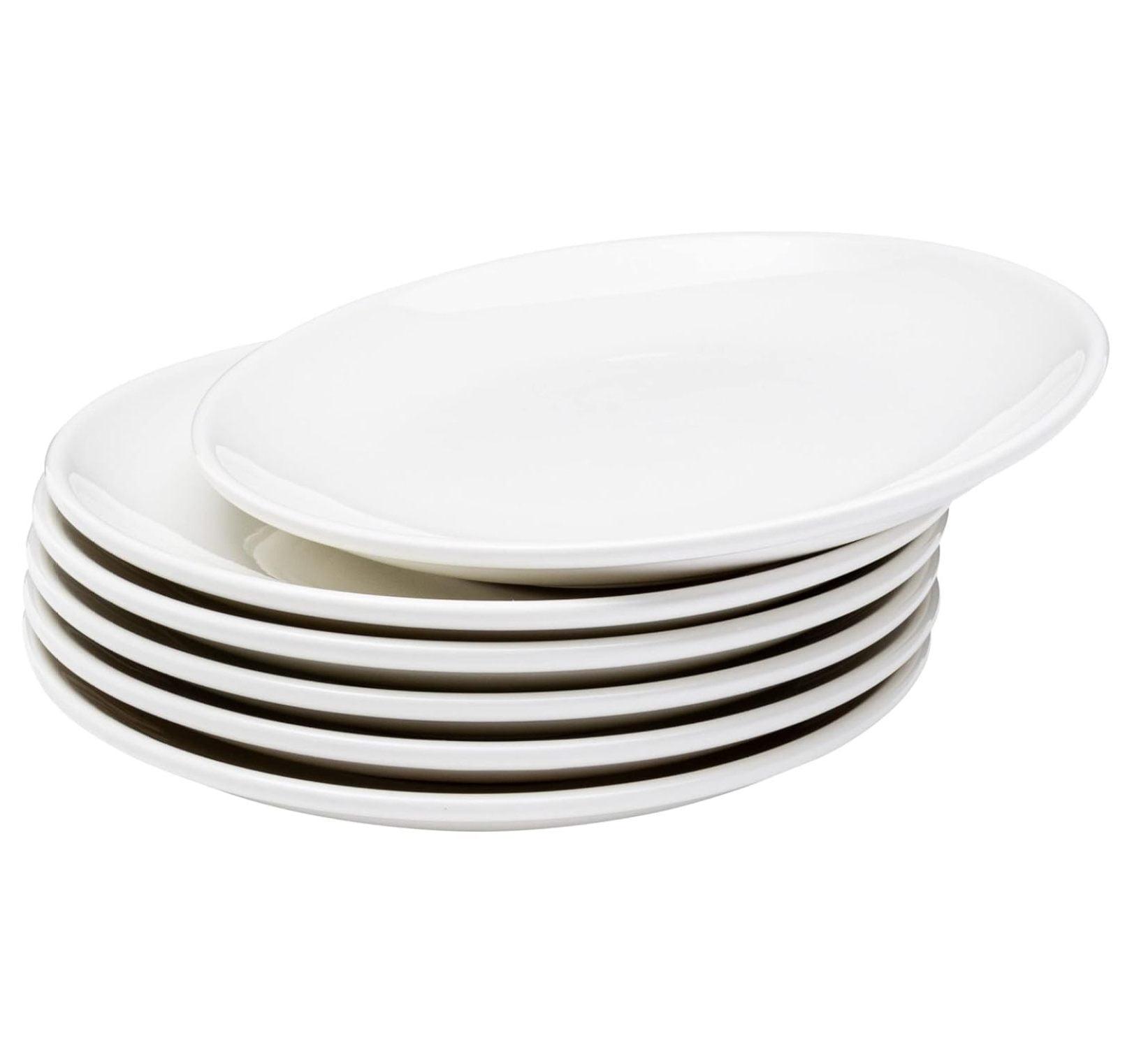 White Porcelain 7-Inch Stackable Dessert Plates, Set of 6