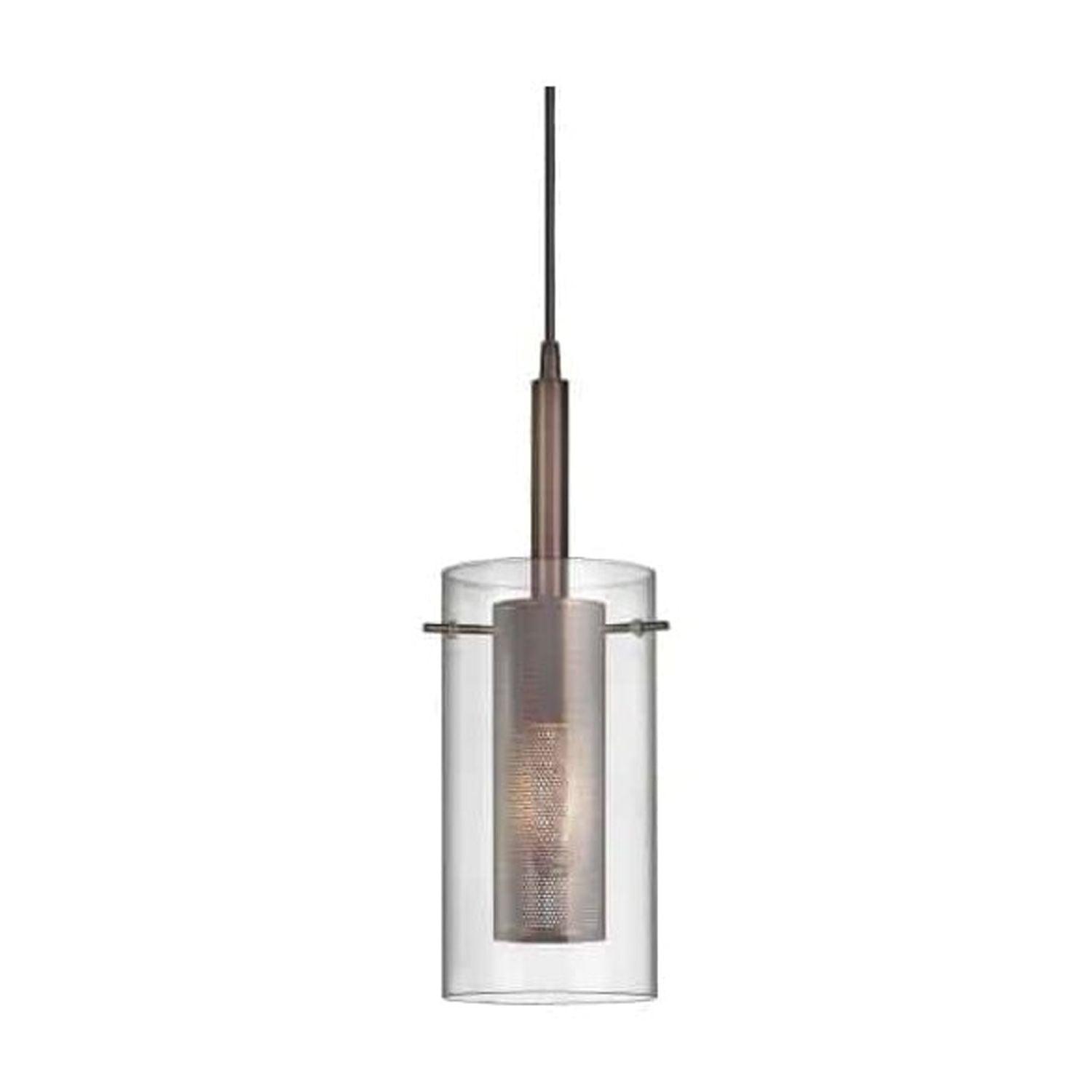 Dainolite 1 Light Metal and Glass Pendant - Oil Brushed Bronze