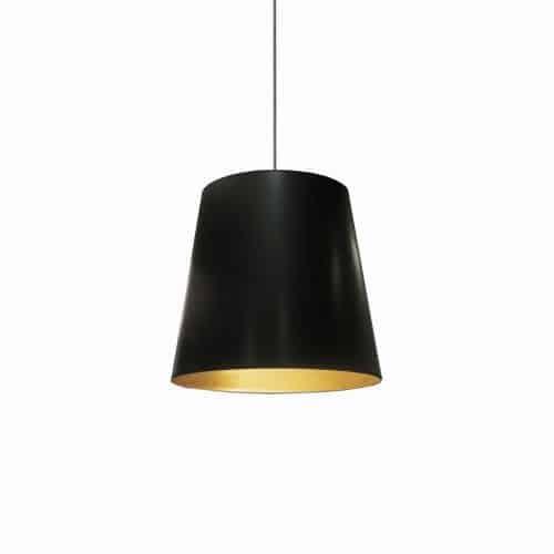 Elegant Black and Gold Drum Pendant Light with Adjustable Drop