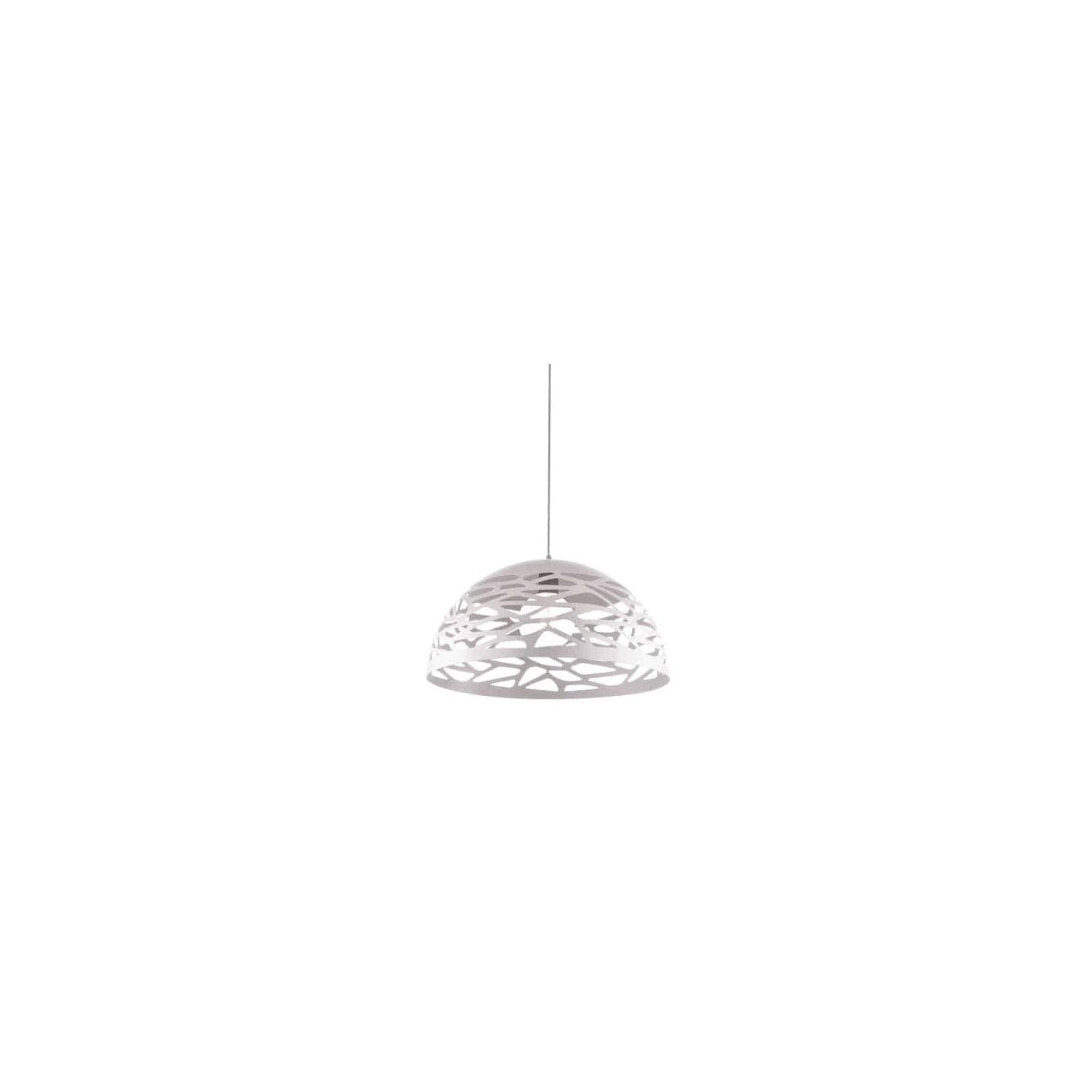 Matte White Dome Pendant Light with Cut-Out Pattern