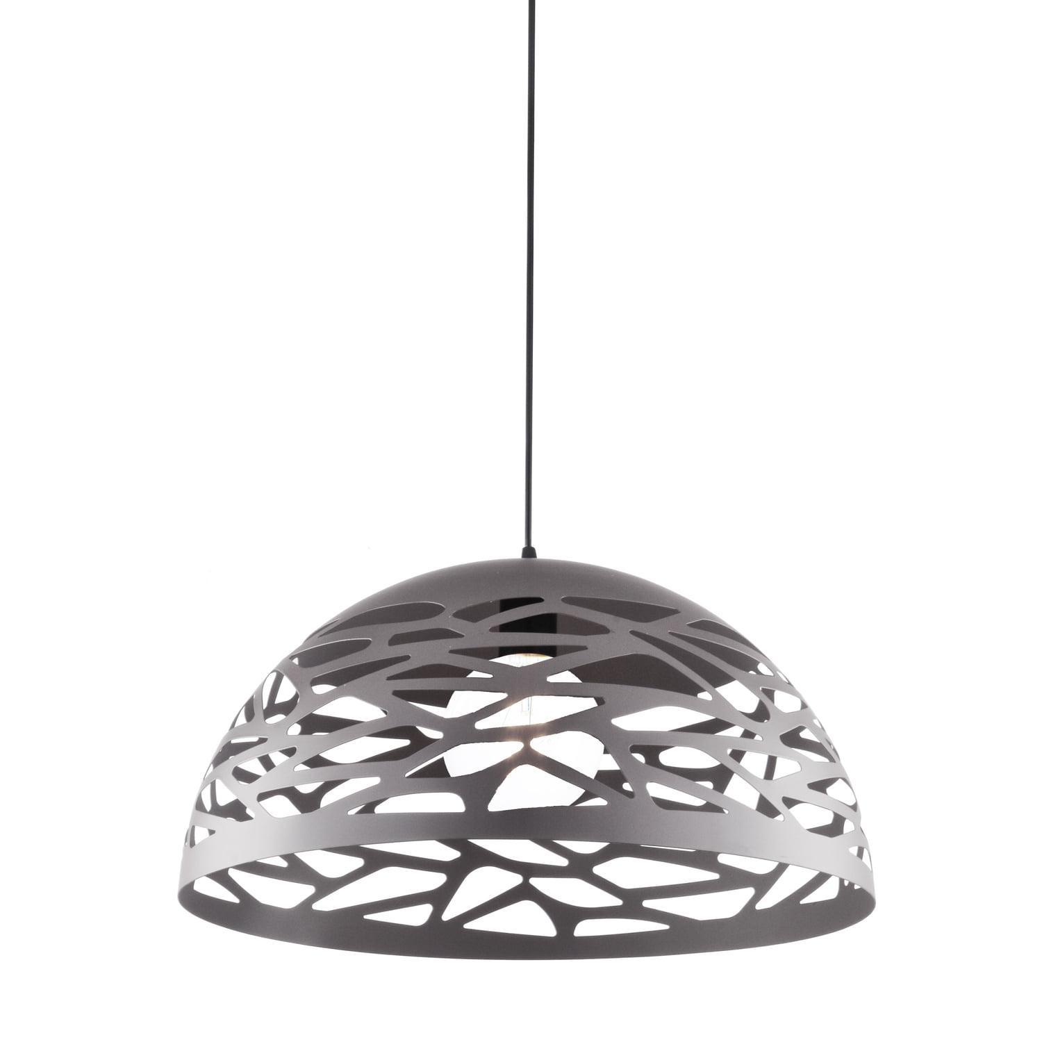 Coral Branch Inspired 16" Grey Glass Bowl Pendant Light