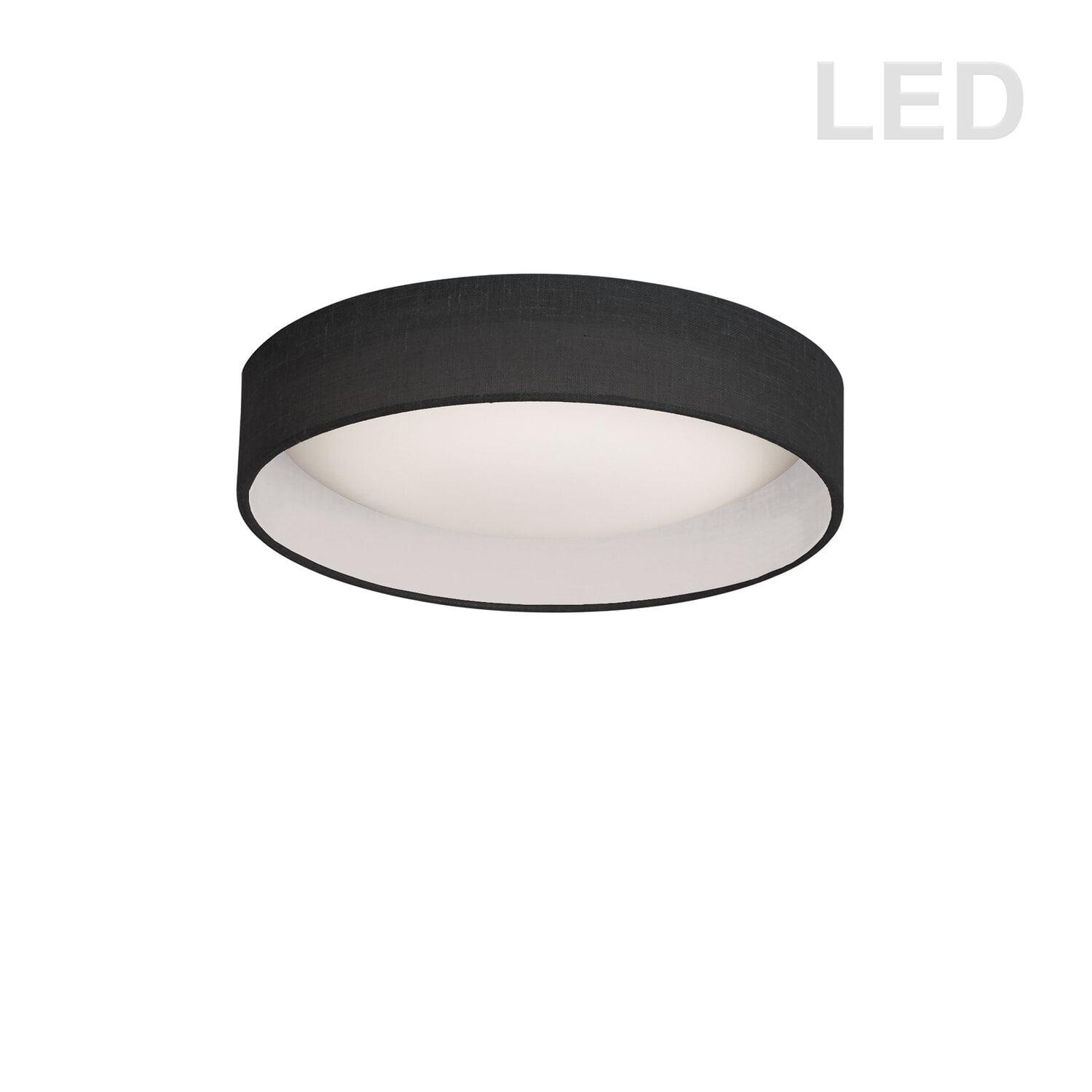 Sleek 11" Black and White LED Drum Flush Mount Light