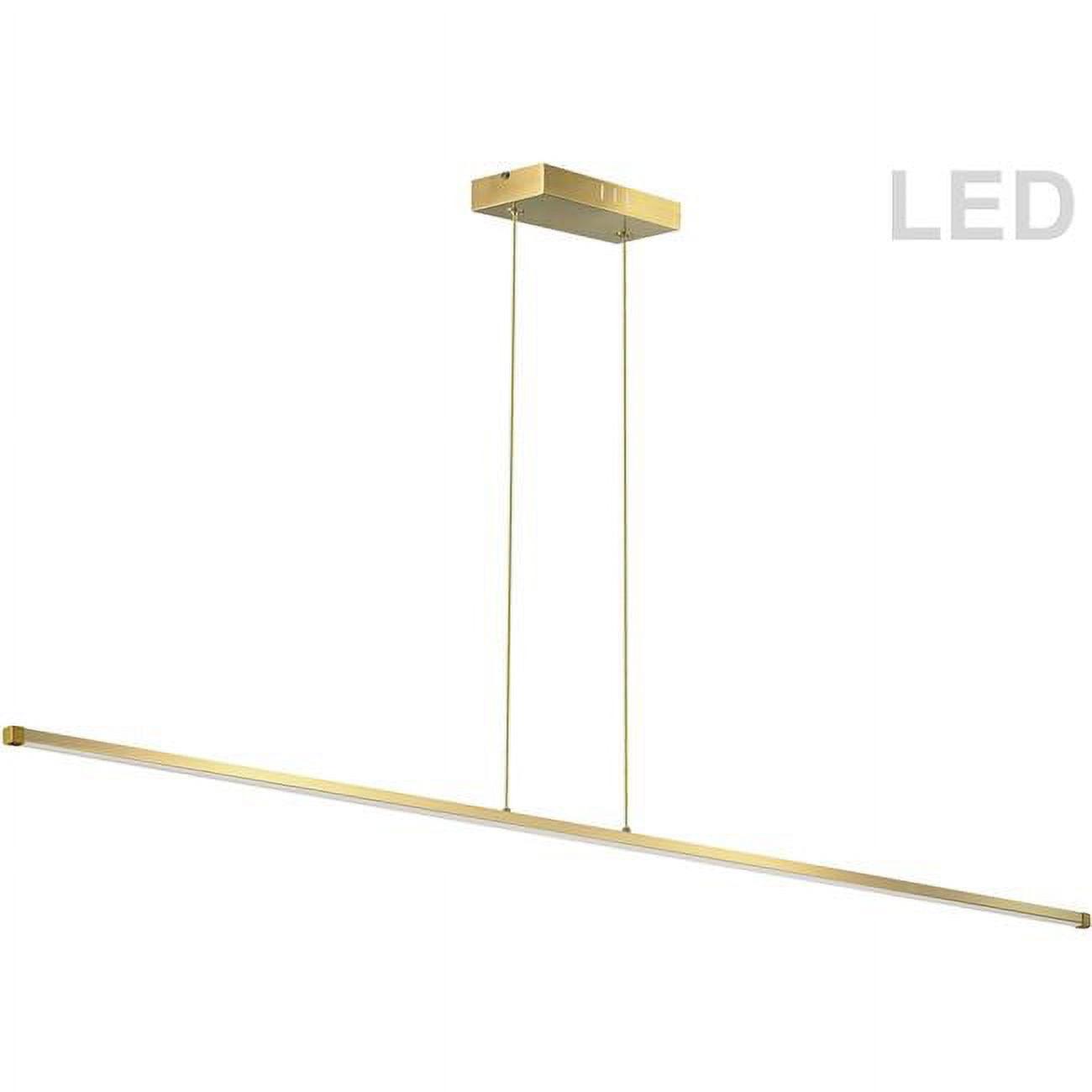 Aged Brass 36" LED Linear Pendant Light with Glass Shade