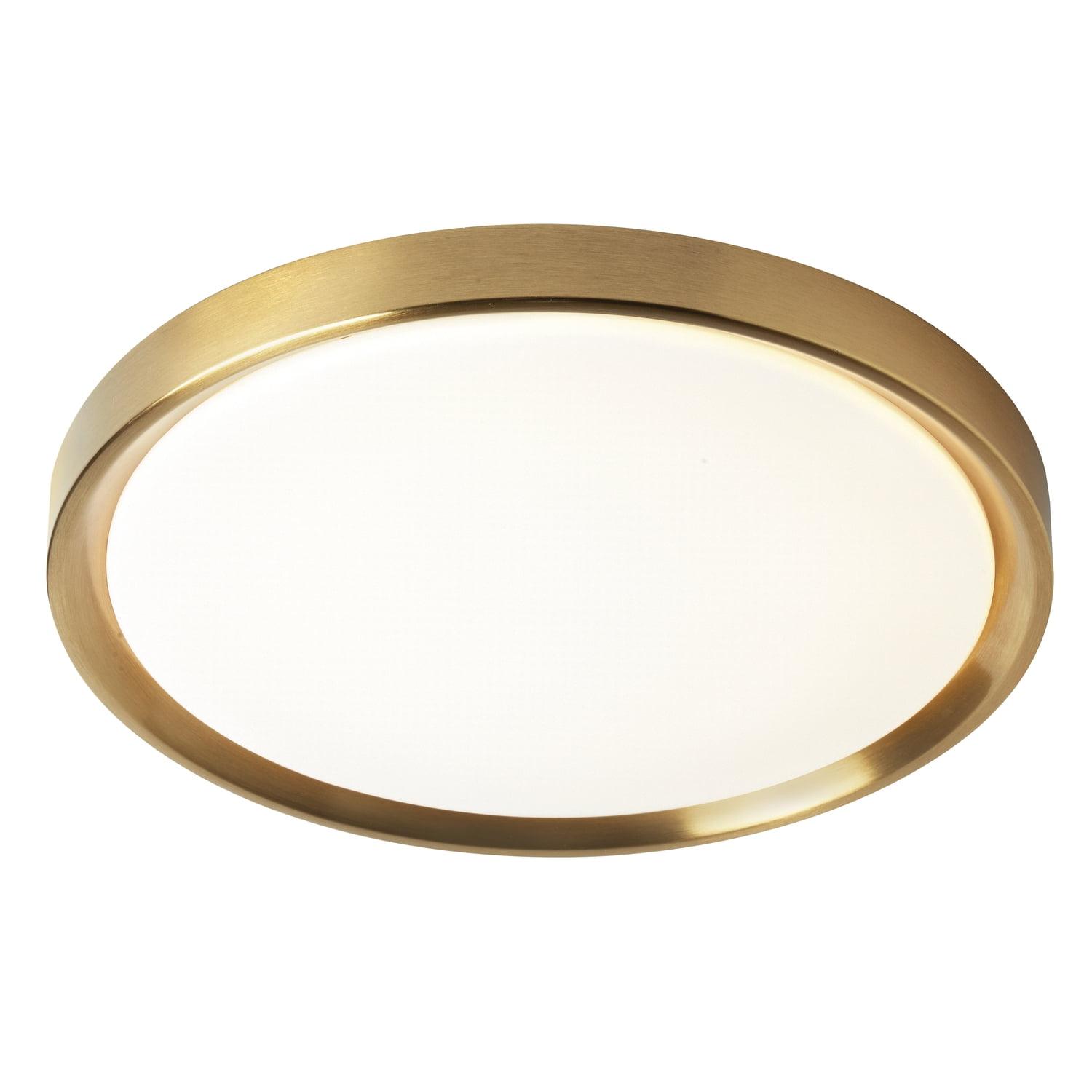 Aged Brass 15'' Modern Drum LED Flush Mount Ceiling Light