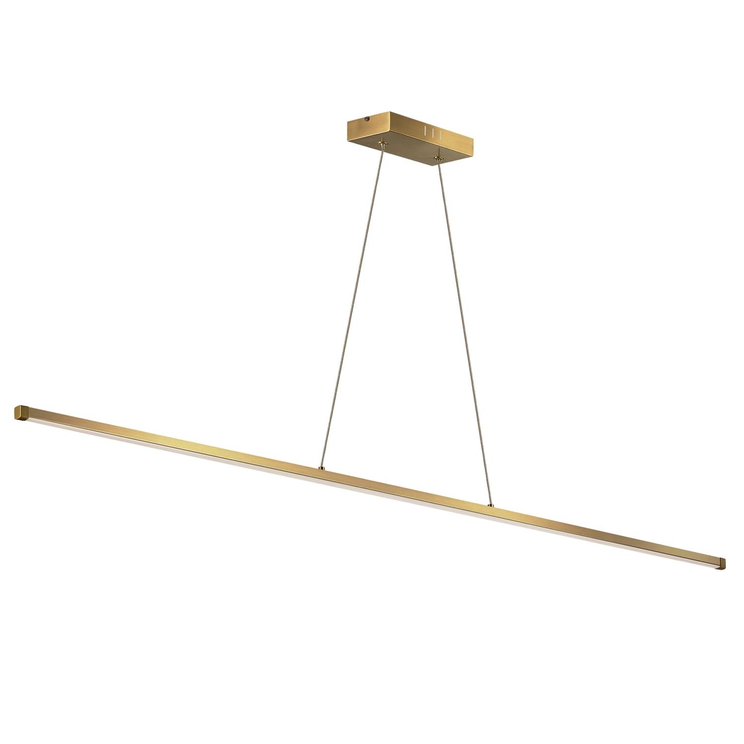 Modern Aged Brass 48" LED Pendant with White Acrylic Shade