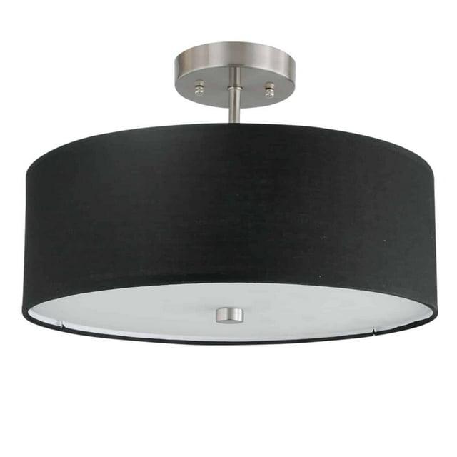 Dainolite 3LT Incandescent Semi-Flush SC, Black Shade