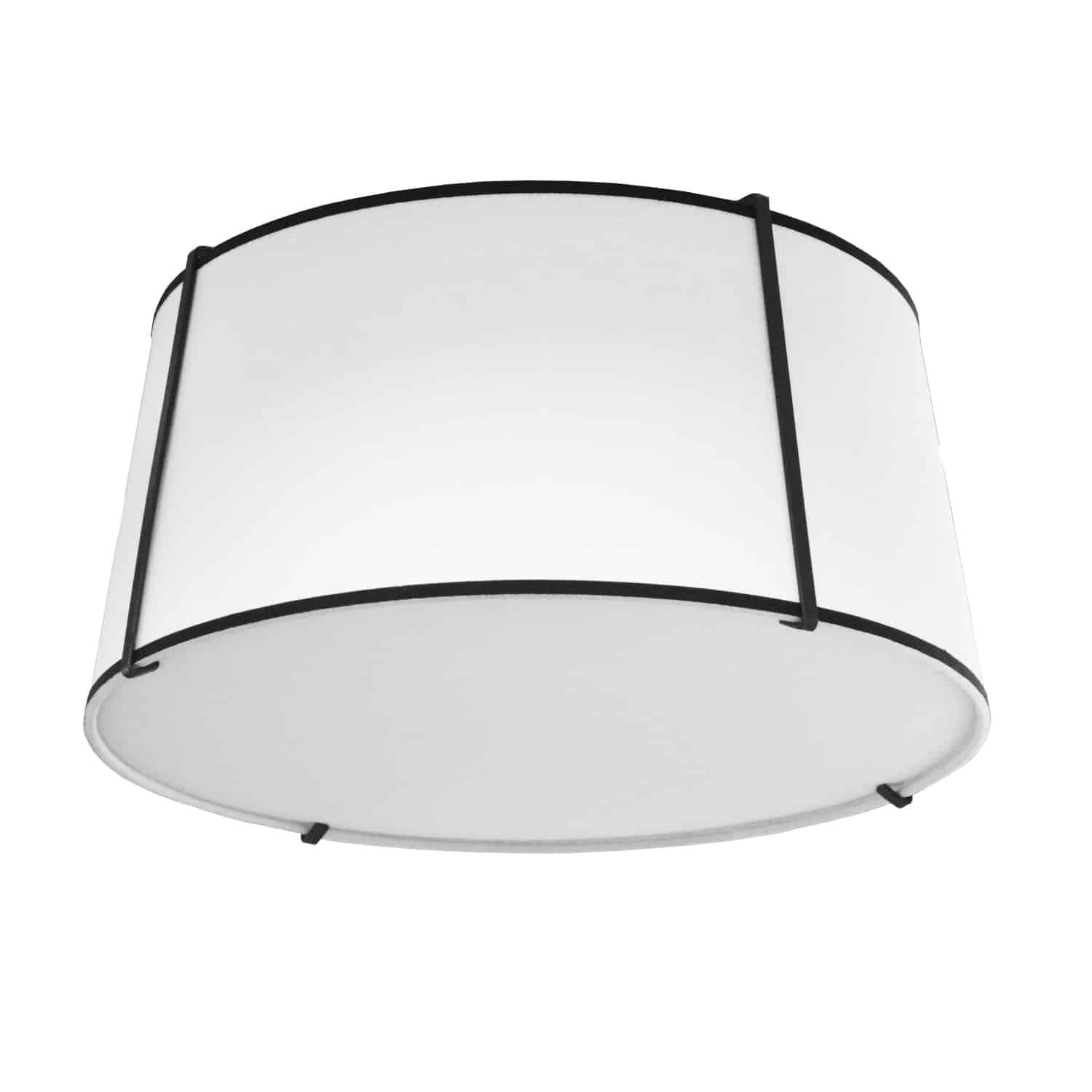 Dainolite 3LT Trapezoid Flush-Mount Black White Shade w/Diff