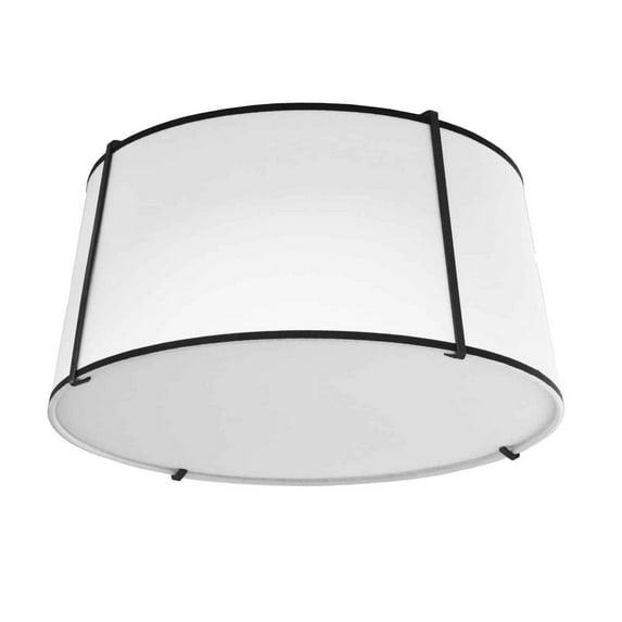Dainolite 3LT Trapezoid Flush Mount, MB with WH Shade
