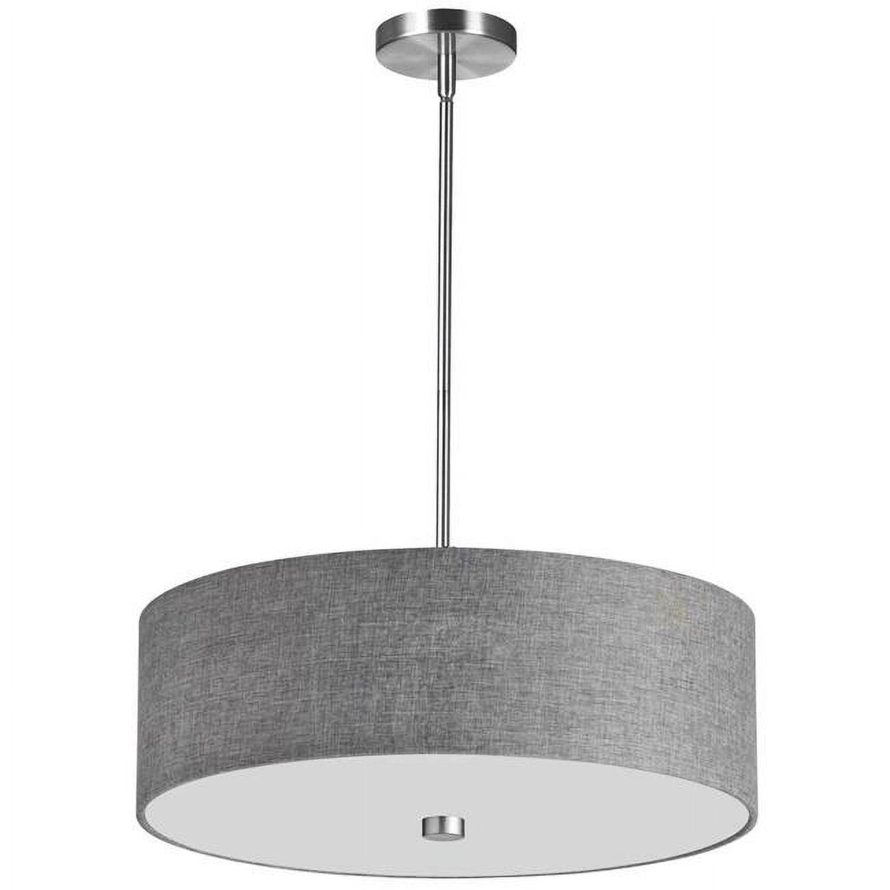 Dainolite - Everly - 4 Light Pendant-Polished Chrome Finish-Grey Shade Color