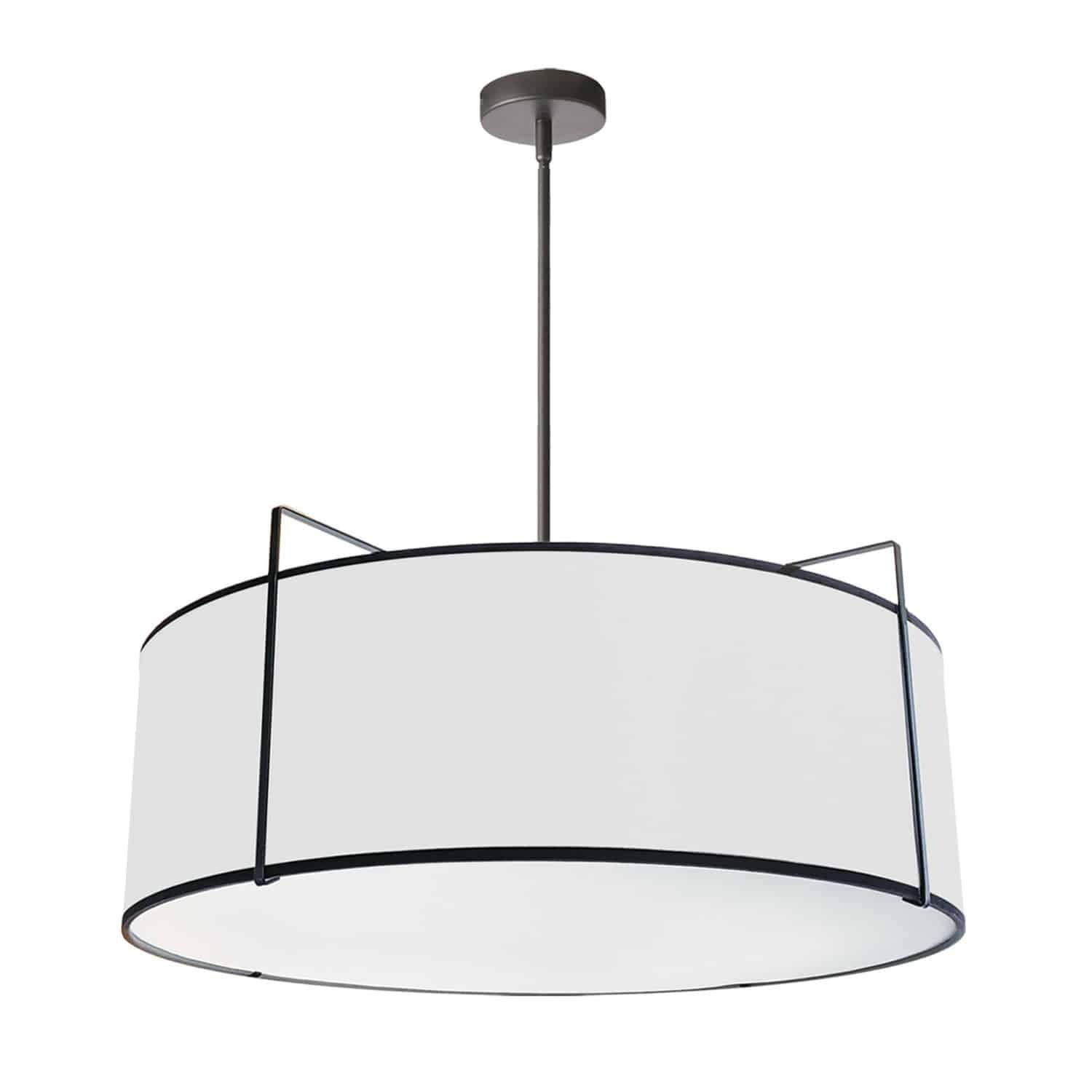 Trapezoid 4 Light Shaded Drum Chandelier