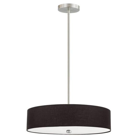 571-204P-SC-BK-Dainolite-Everly - 4 Light Pendant-Satin Chrome Finish-Black  Shade Color