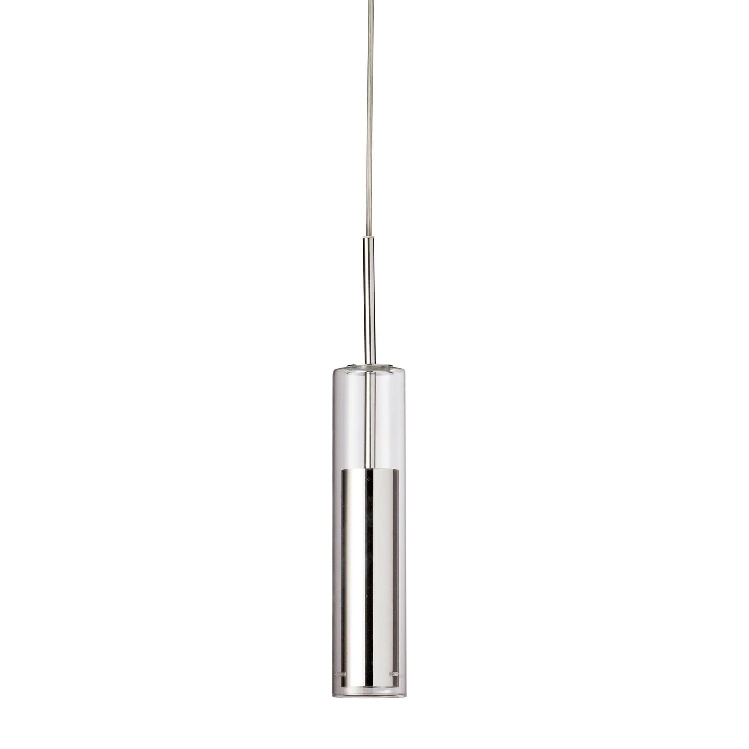 Luna Sleek Modern LED Pendant in Aged Brass with Clear Glass