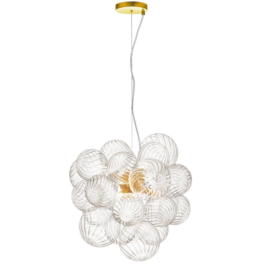 Charlize 6 Light Pendant - Clear Spiral Glass