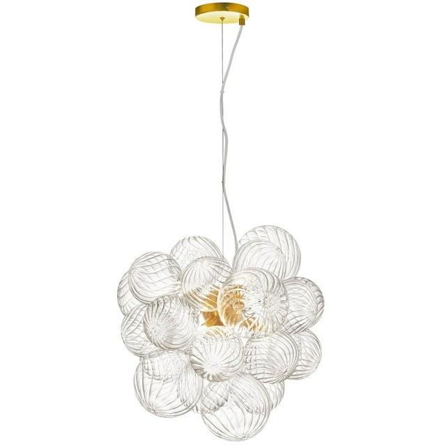 Charlize 6 Light Pendant - Clear Spiral Glass