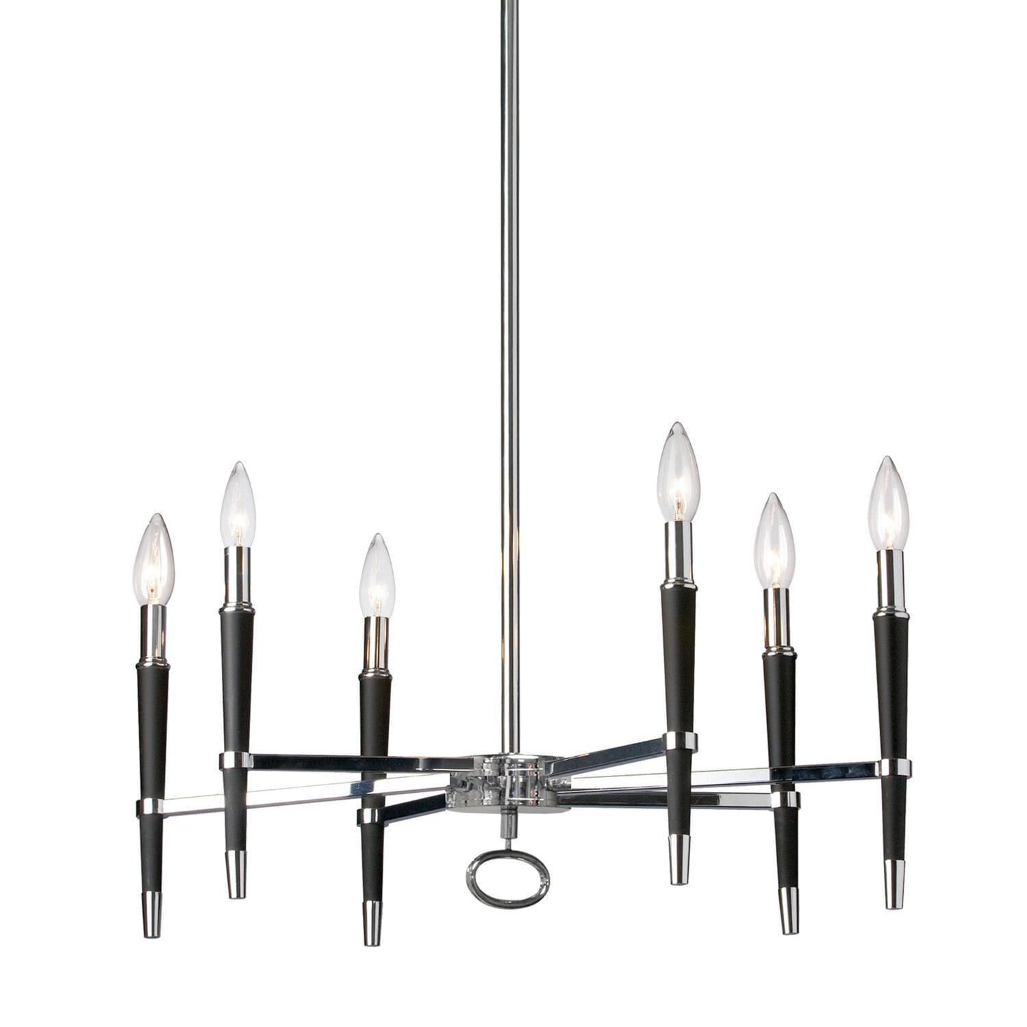 Langford Transitional 6-Light Bronze & Chrome Chandelier