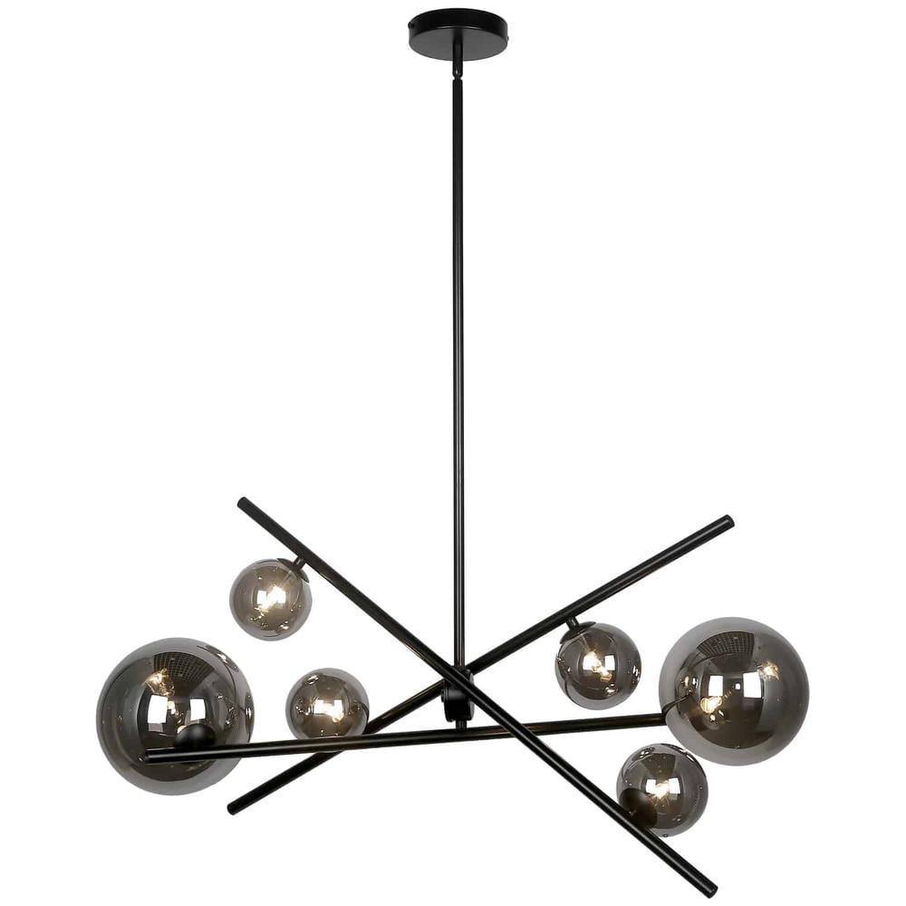 Matte Black 27" Glass Globe Indoor/Outdoor Pendant Light