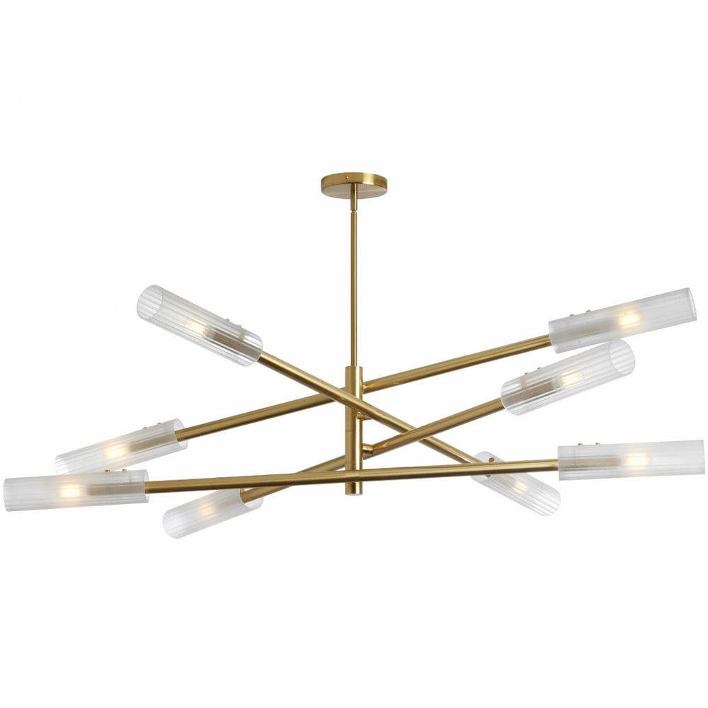Dainolite 8LT Incandescent Chandelier, AGB, FR Glass