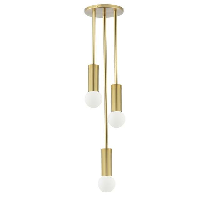Dainolite ADS-63P-AGB 6 in. Adams 3 Light Incandescent Pendant, Aged Brass
