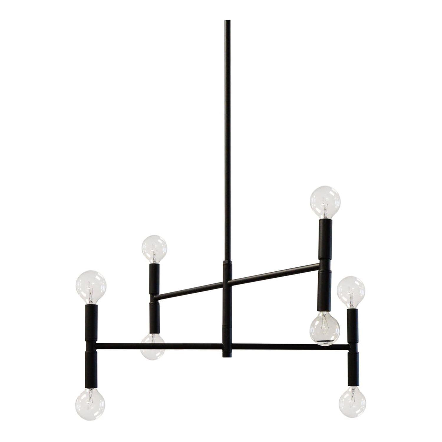 Ava 18" Black Modern 8-Light Incandescent Drum Chandelier